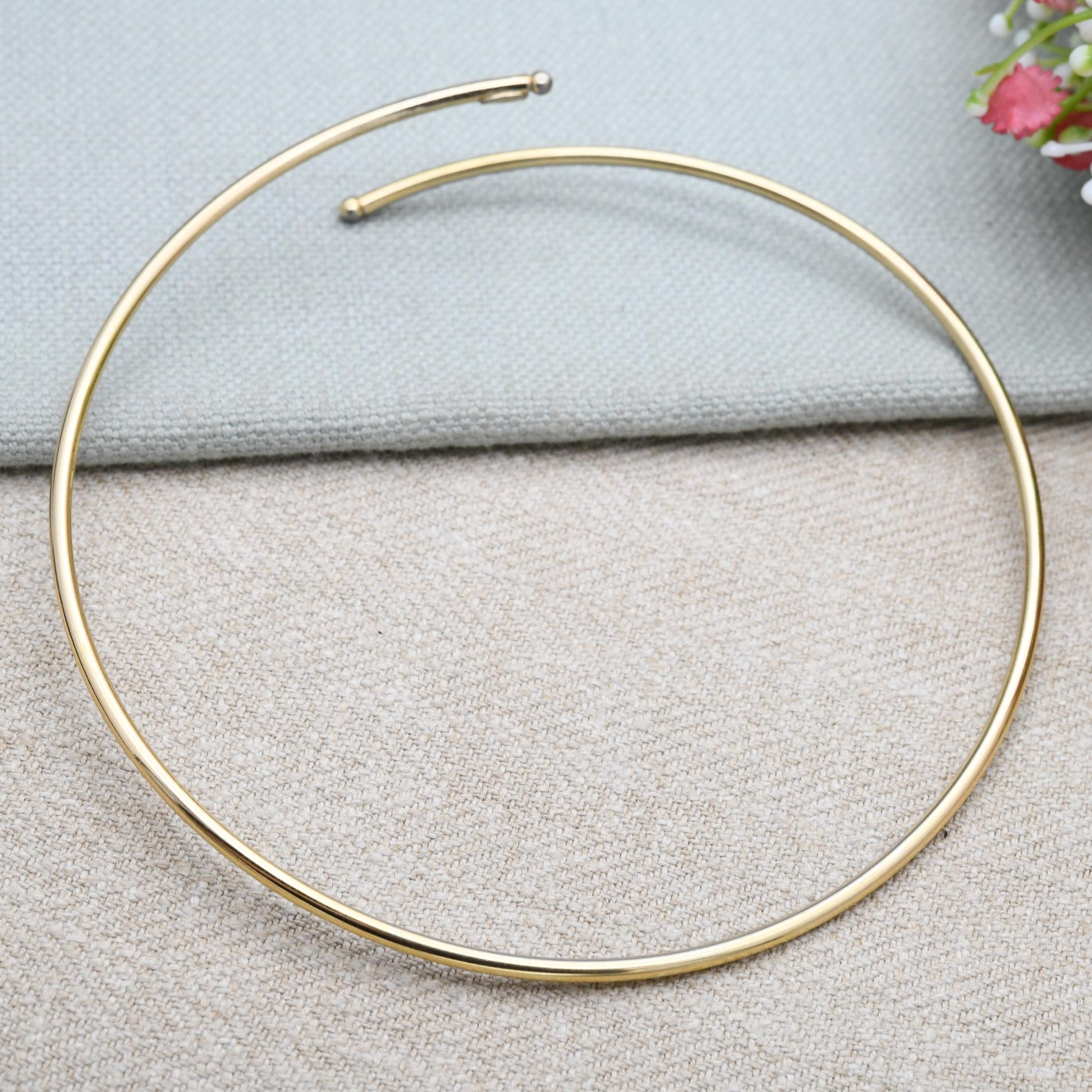 Vintage Grossé Rigid Torque Necklace 1972 German Designer Signed Jewellery - Gold Plated Open Necklace 11cm Diameter