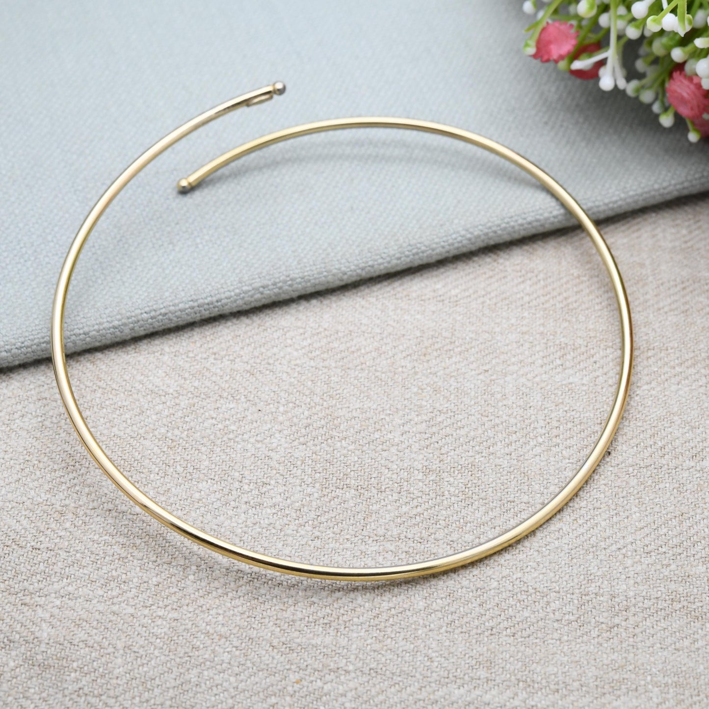 Vintage Grossé Rigid Torque Necklace 1972 German Designer Signed Jewellery - Gold Plated Open Necklace 11cm Diameter