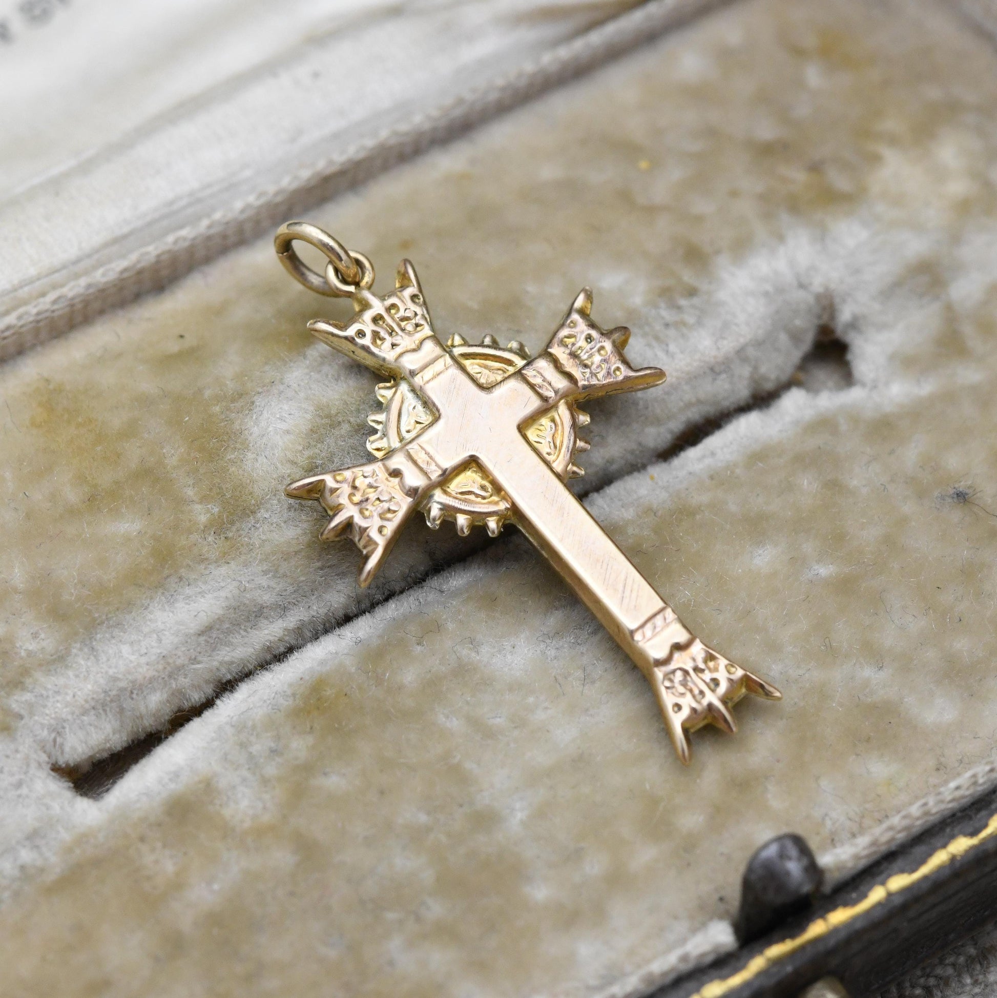 Vintage 9ct Gold Ringed Cross Pendant 1986 - Antique Style Celtic Cross Gold Christian Religious Necklace Gift for Christening Baptism