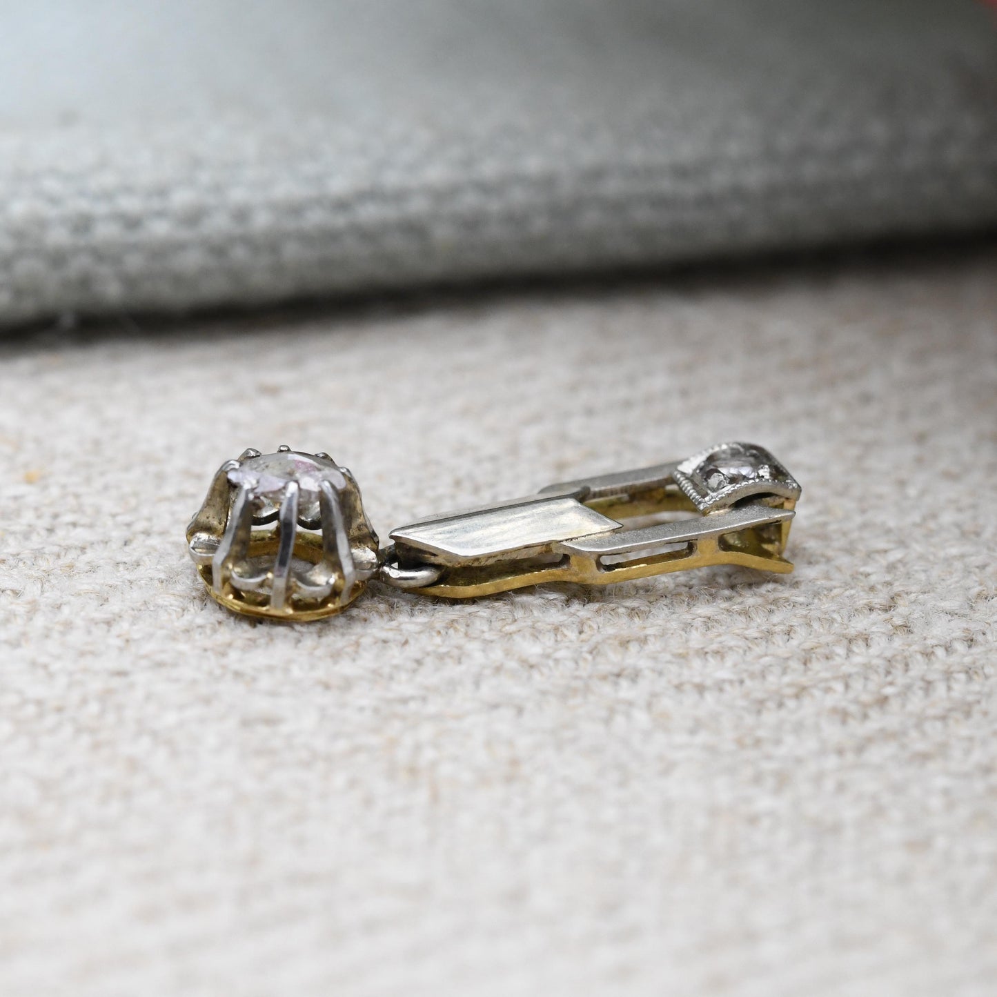 Antique Georgian 18ct Gold Diamond Pendant with Articulated Drop