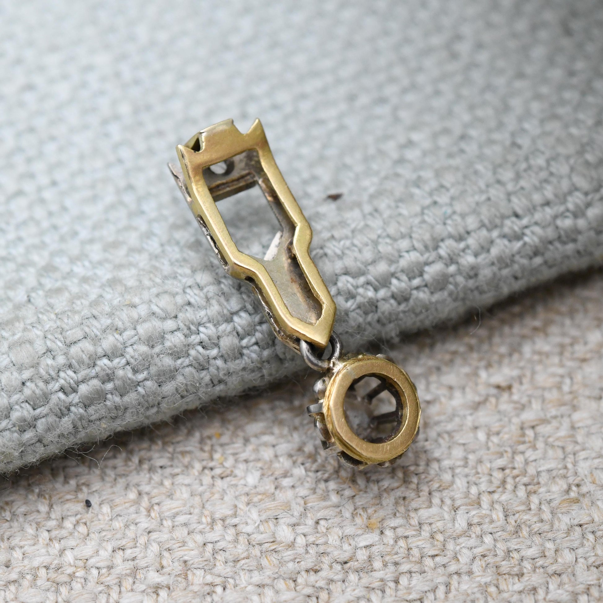 Antique Georgian 18ct Gold Diamond Pendant with Articulated Drop