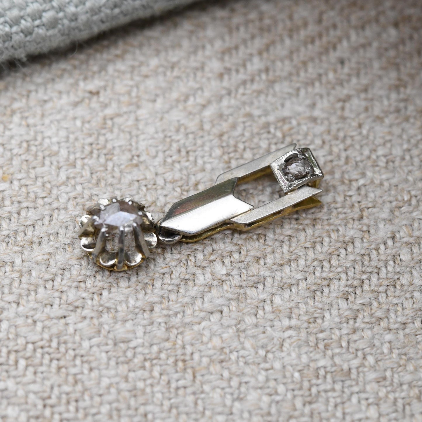 Antique Georgian 18ct Gold Diamond Pendant with Articulated Drop