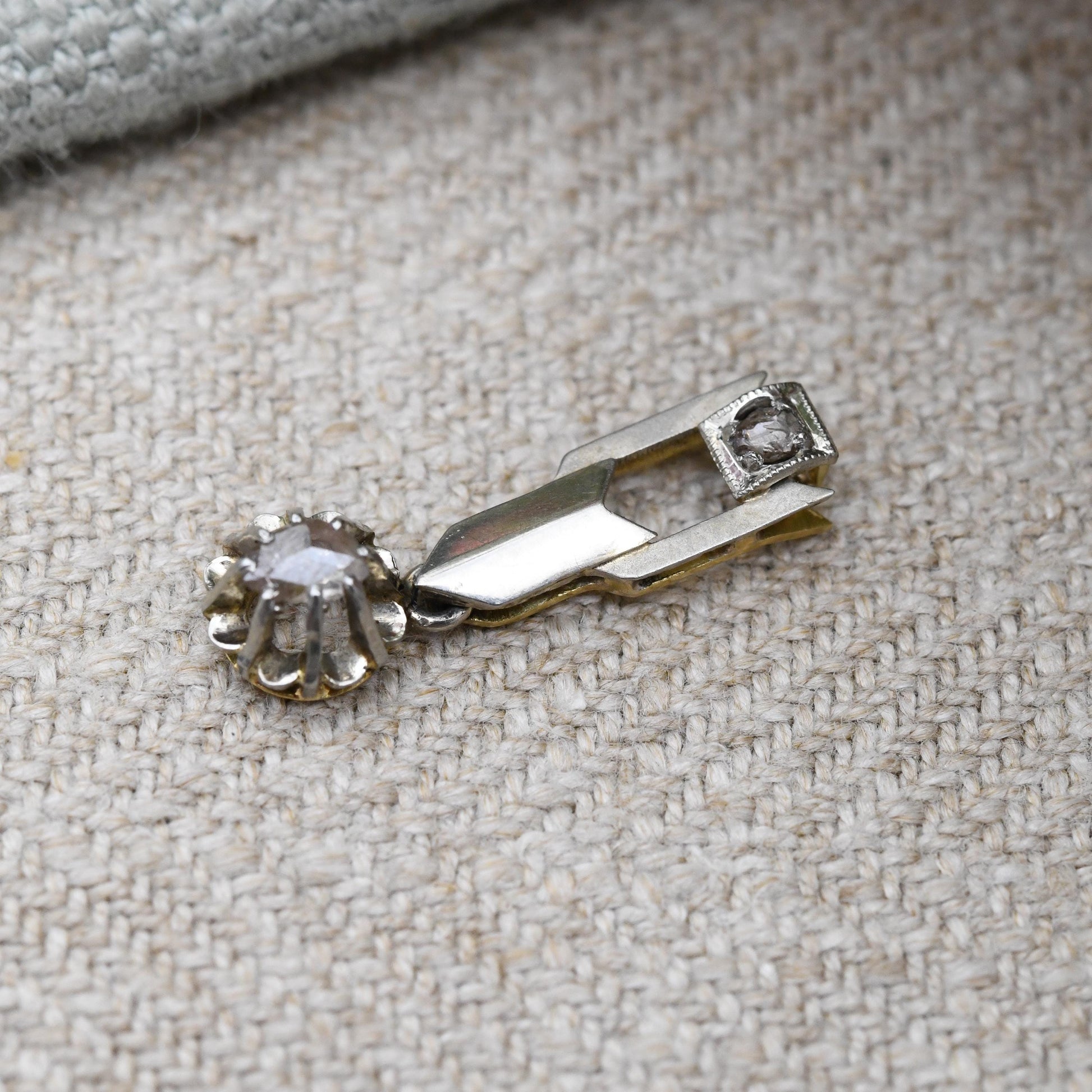 Antique Georgian 18ct Gold Diamond Pendant with Articulated Drop