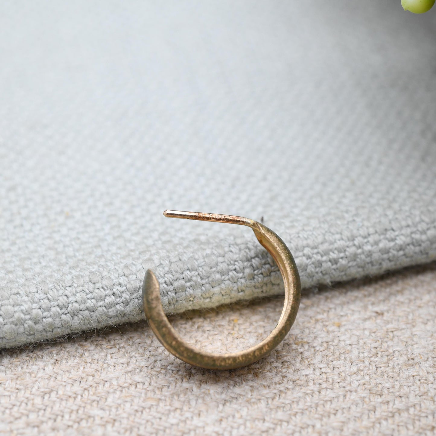 Vintage 9ct Gold Half Hoop Stud Earrings 1977 Mid-Century - Semi Circle Shape Chunky Stud | Solid Gold Jewellery Gift for Her