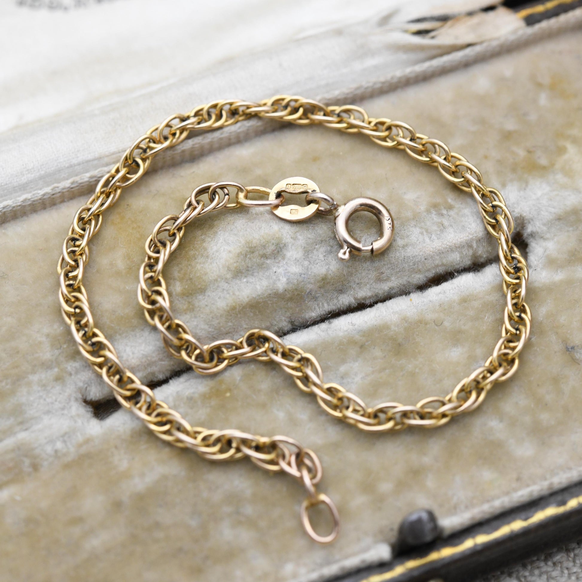 Vintage 9ct Gold Prince of Wales Link Chain Bracelet 1979 - Solid Yellow Gold Jewellery Gift | Unisex Everyday Bracelet | 7" 18cm Long