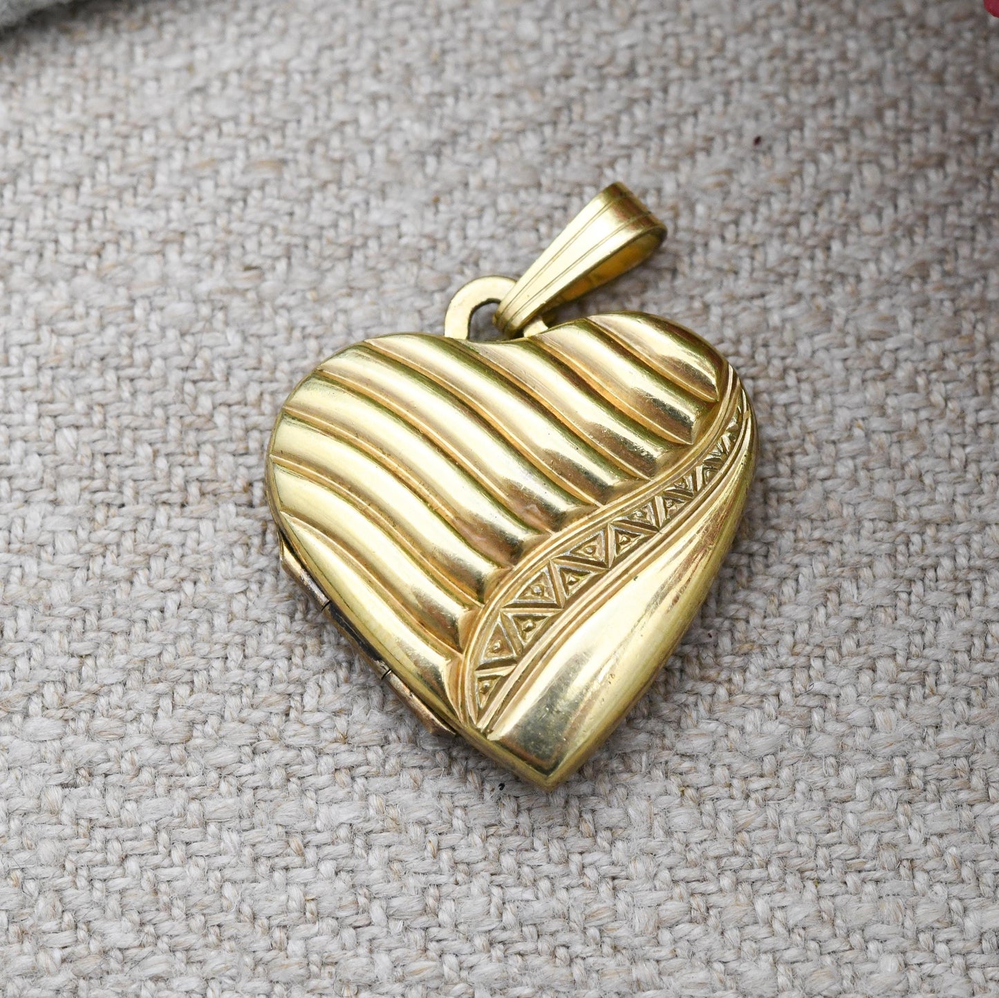 Vintage 14ct Rolled Gold Heart Locket By Kordes and Lichtenfels K&L - Mid-Century Photo Pendant Necklace c. 1960s Jewellery Gift for Her