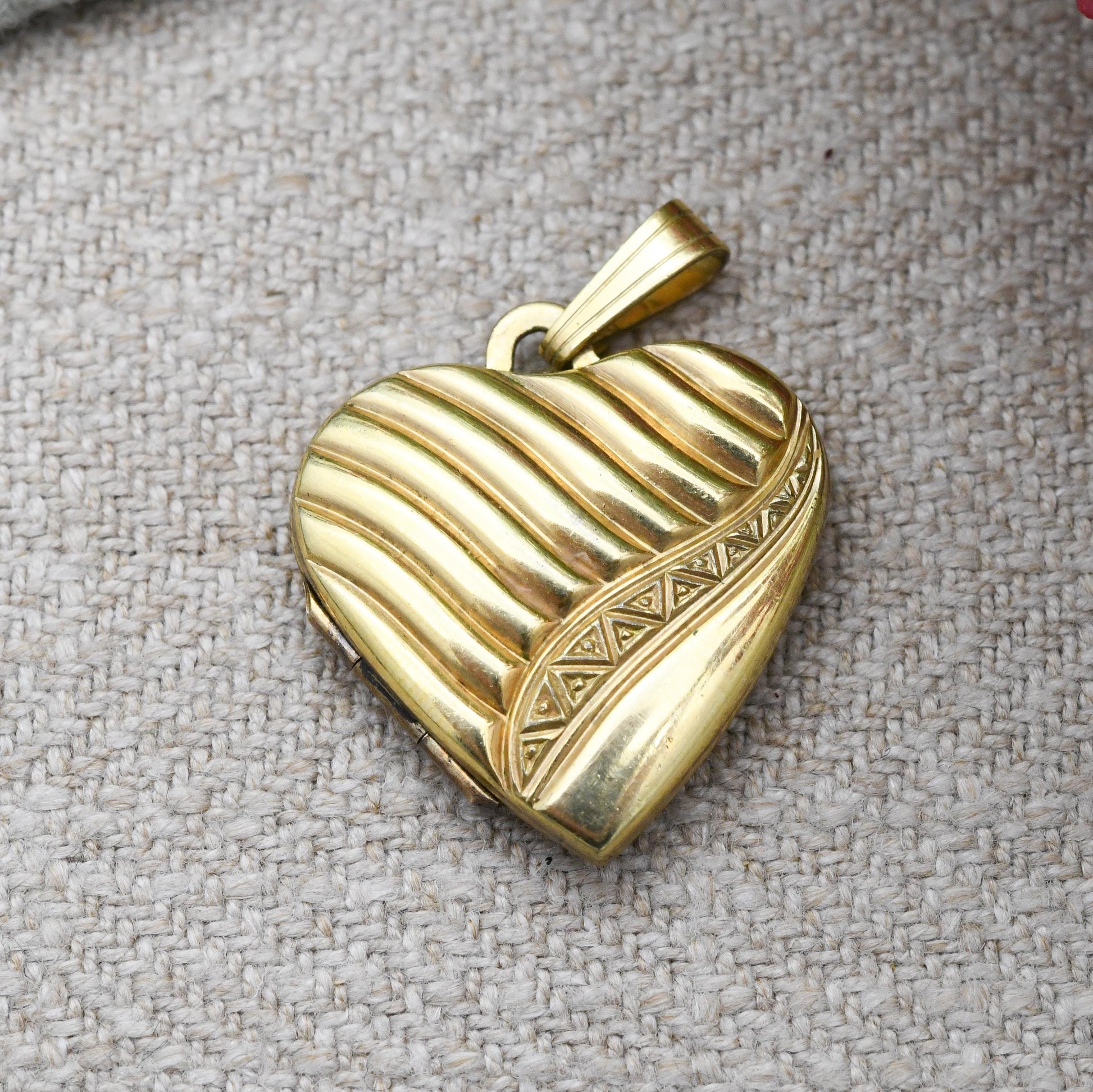 Vintage 14ct Rolled Gold Heart Locket By Kordes and Lichtenfels K&L - Mid-Century Photo Pendant Necklace c. 1960s Jewellery Gift for Her