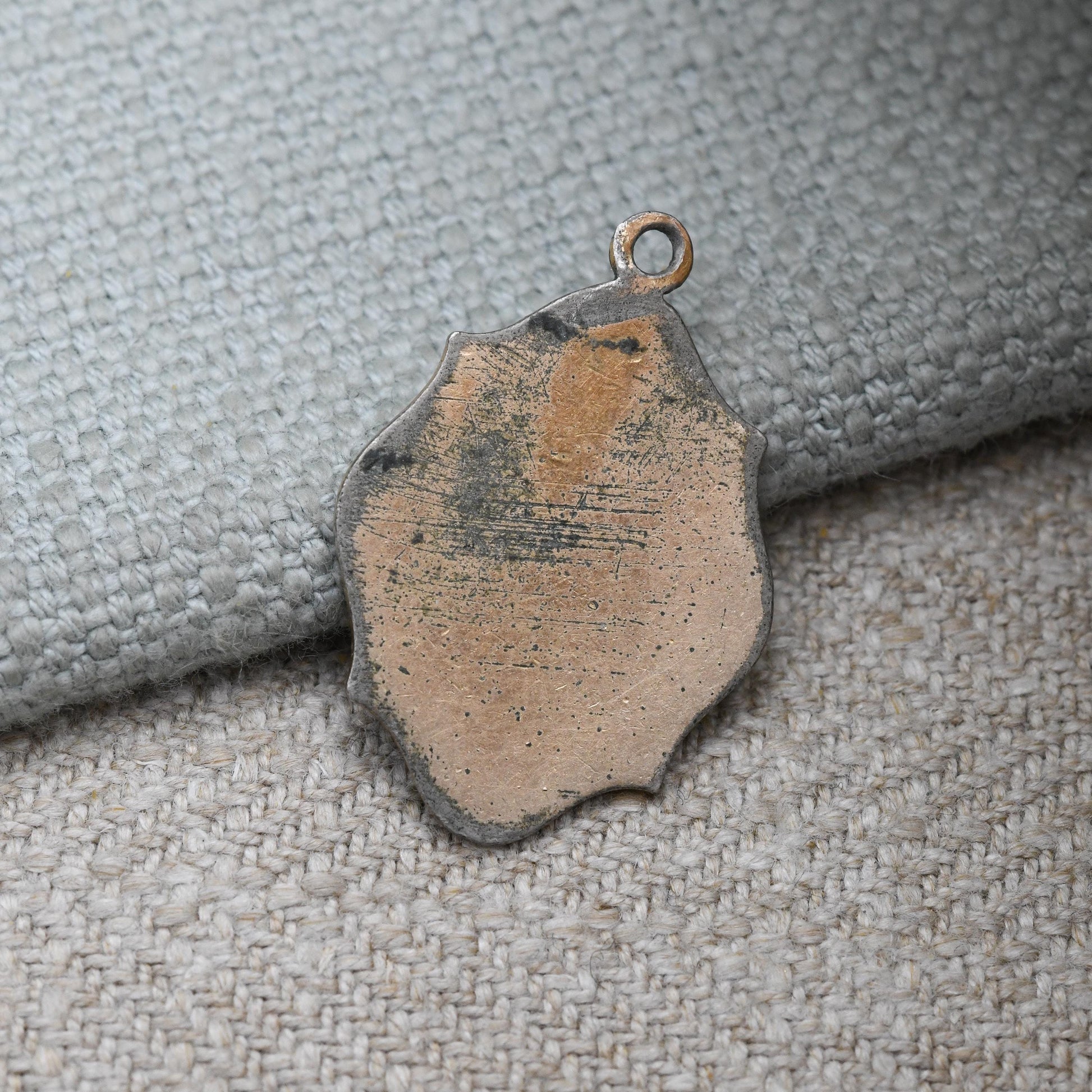 Antique Religious Enamel Pendant Virgin Mary and Jesus c. 1910s - Detailed Mother and Baby Charm Christian Token