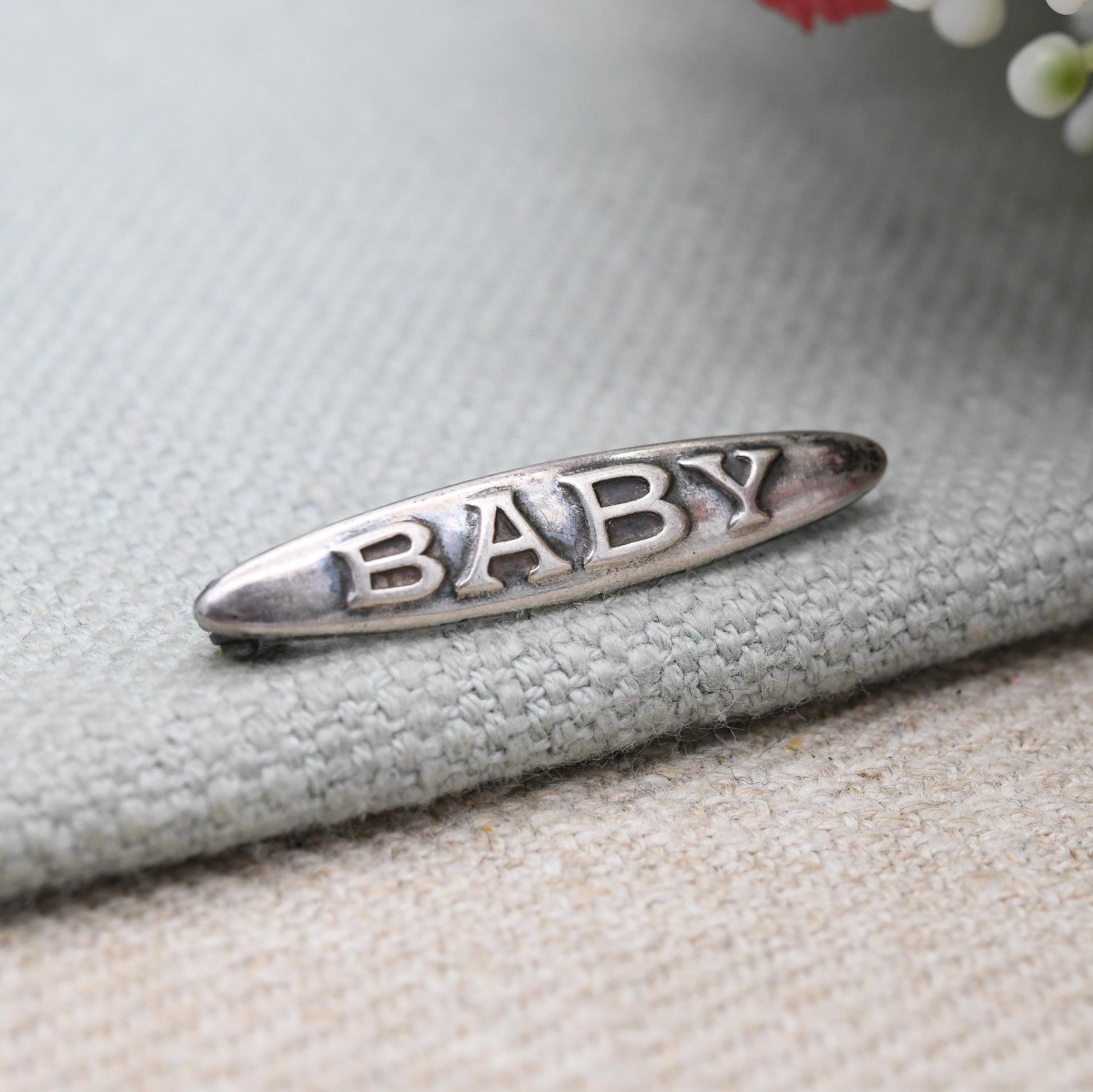 Antique Charles Horner Baby Brooch Sterling Silver - Edwardian Bar Brooch Collectable Minimal Silver Jewellery