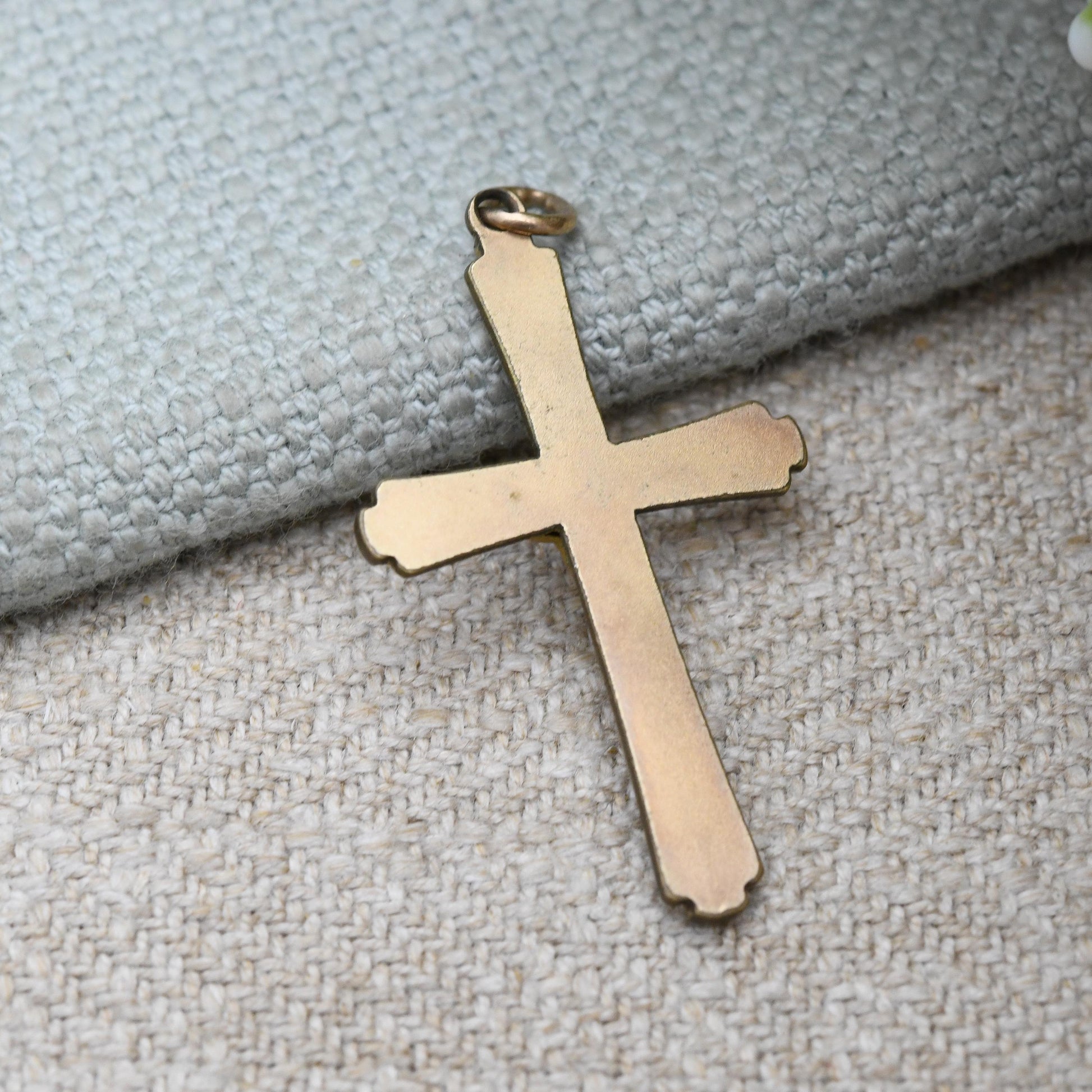 Vintage Rolled Gold Crucifix Pendant c. 1920s - Christ on the Cross Christian Cross | Unisex Religious Gift