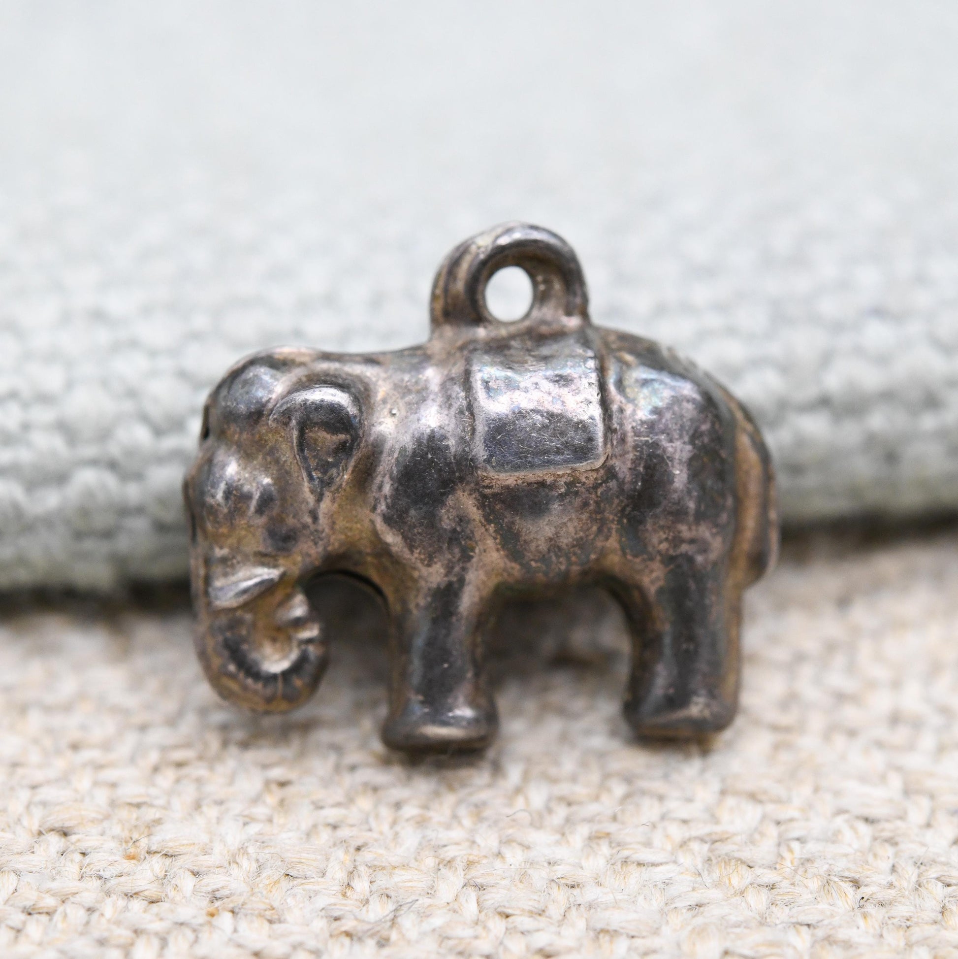 Vintage Sterling Silver Elephant Charm Pendant - Small Cute Animal | Nature Lover | Gift for Charm Bracelet Charm Necklace