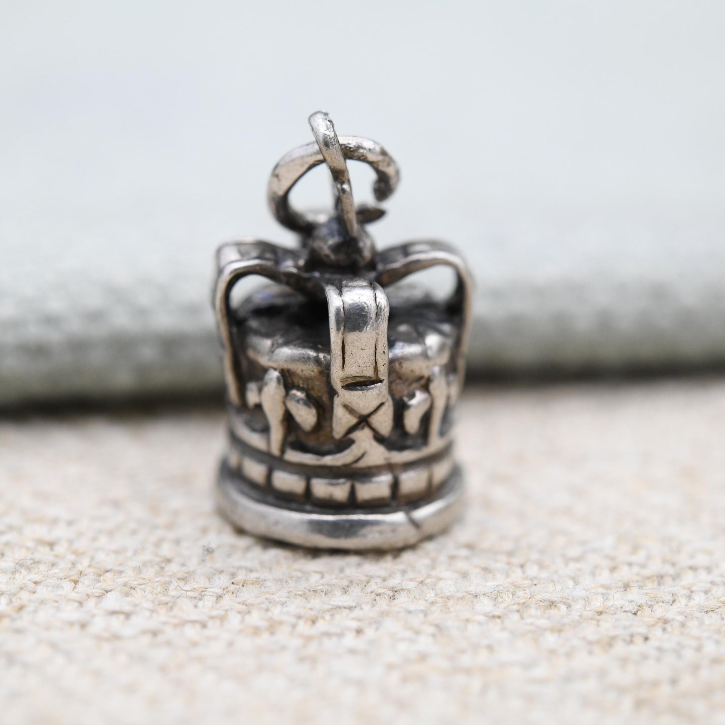 Vintage Sterling Silver Royal Crown Charm Pendant - King | Queen | Prince | Princess | England | Souvenir Gift for Charm Bracelet