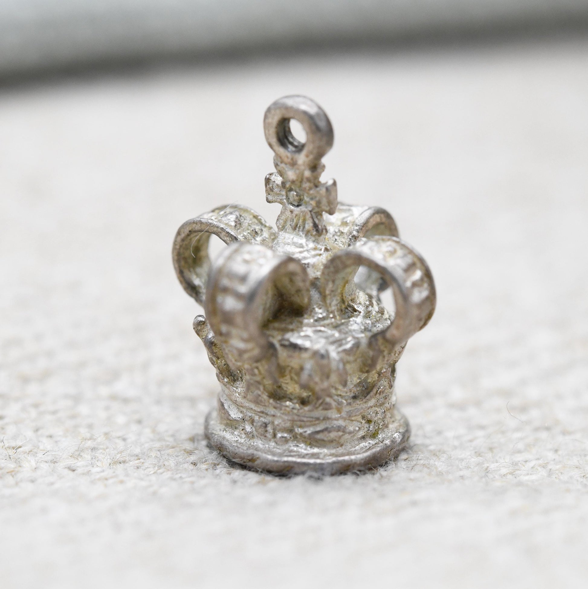 Vintage Sterling Silver Royal Crown Charm Pendant - King | Queen | Princess | Prince | England | Souvenir Gift for Charm Bracelet