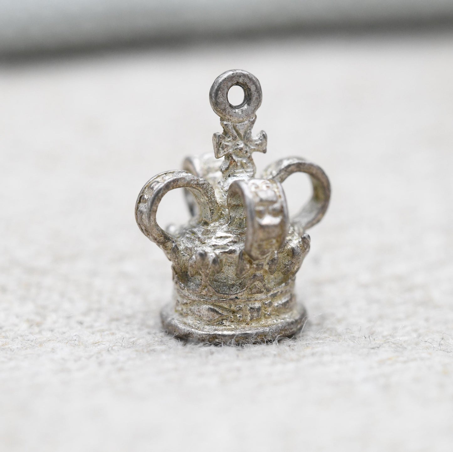 Vintage Sterling Silver Royal Crown Charm Pendant - King | Queen | Princess | Prince | England | Souvenir Gift for Charm Bracelet
