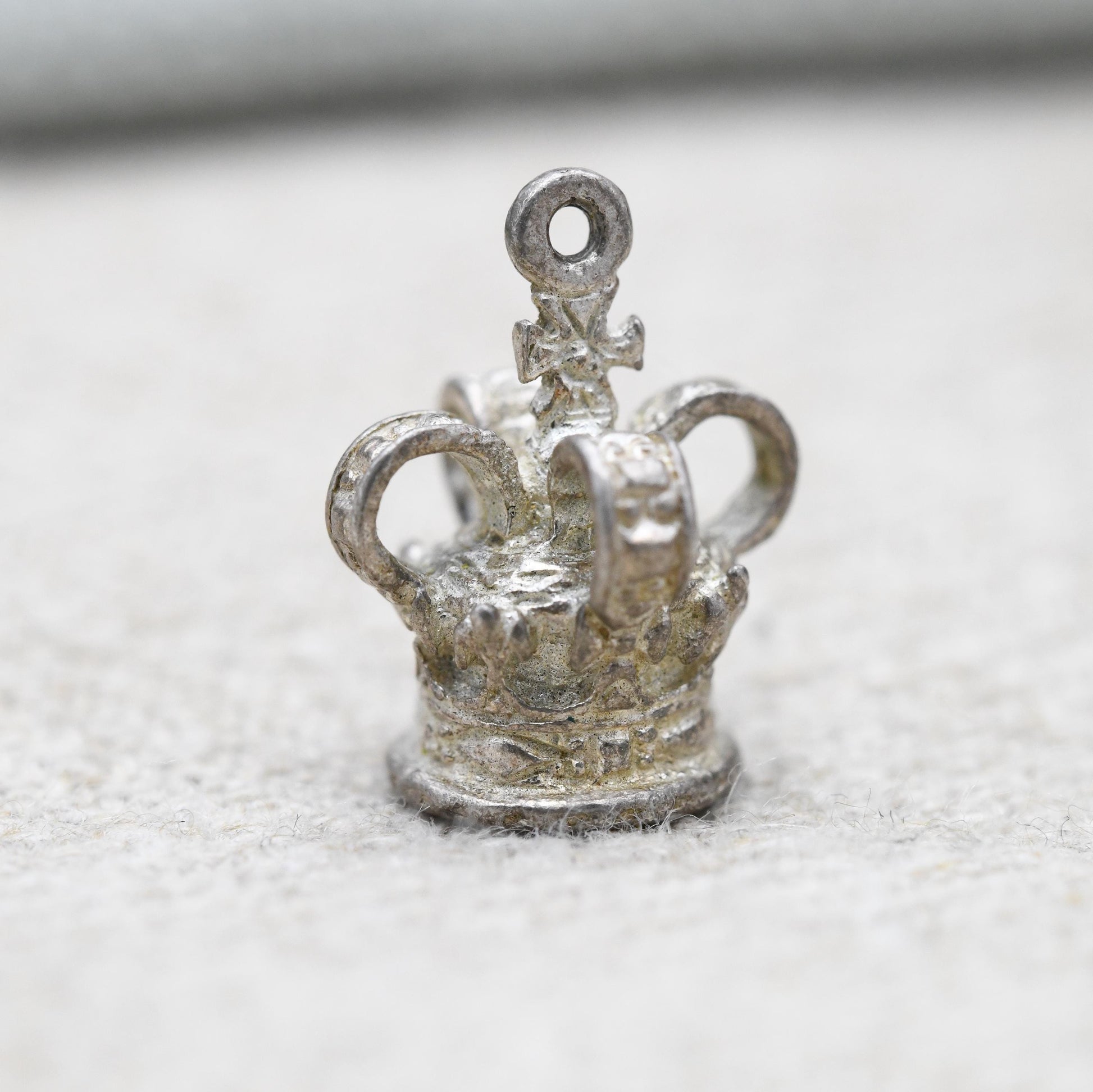Vintage Sterling Silver Royal Crown Charm Pendant - King | Queen | Princess | Prince | England | Souvenir Gift for Charm Bracelet