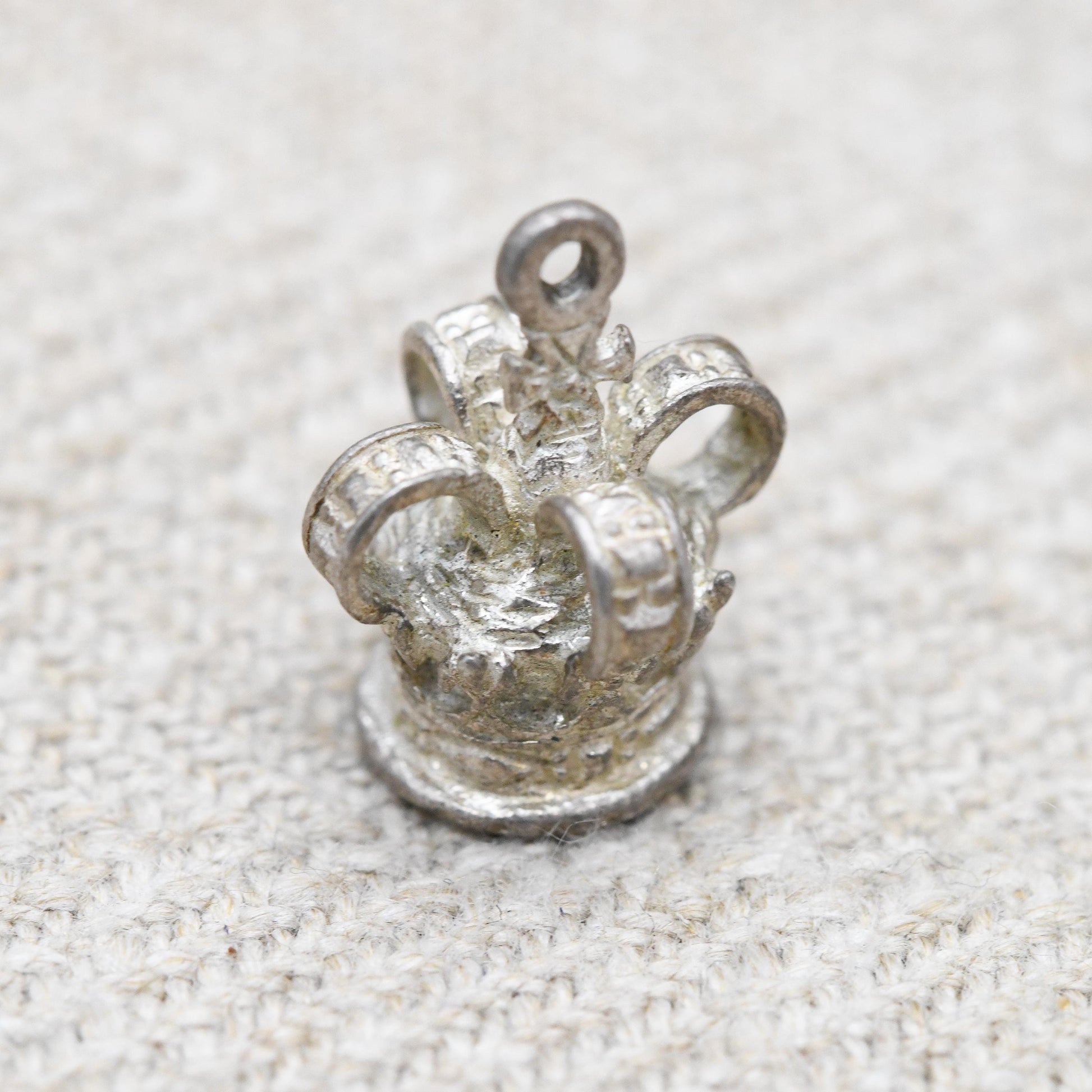 Vintage Sterling Silver Royal Crown Charm Pendant - King | Queen | Princess | Prince | England | Souvenir Gift for Charm Bracelet