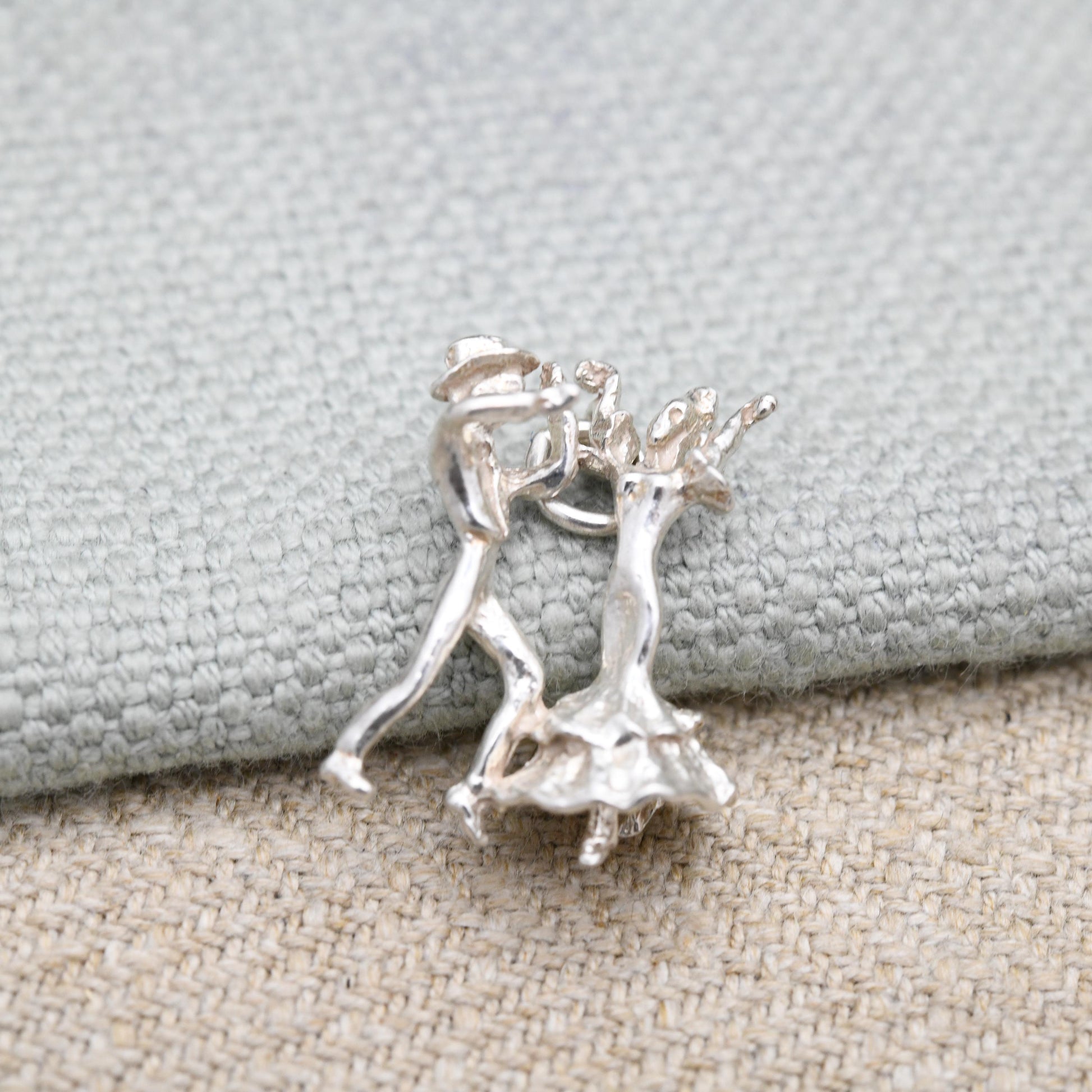 Vintage Sterling Silver Dancers Charm Pendant - Latin Dance | Spanish Dancing Couple | Gift for Charm Bracelet