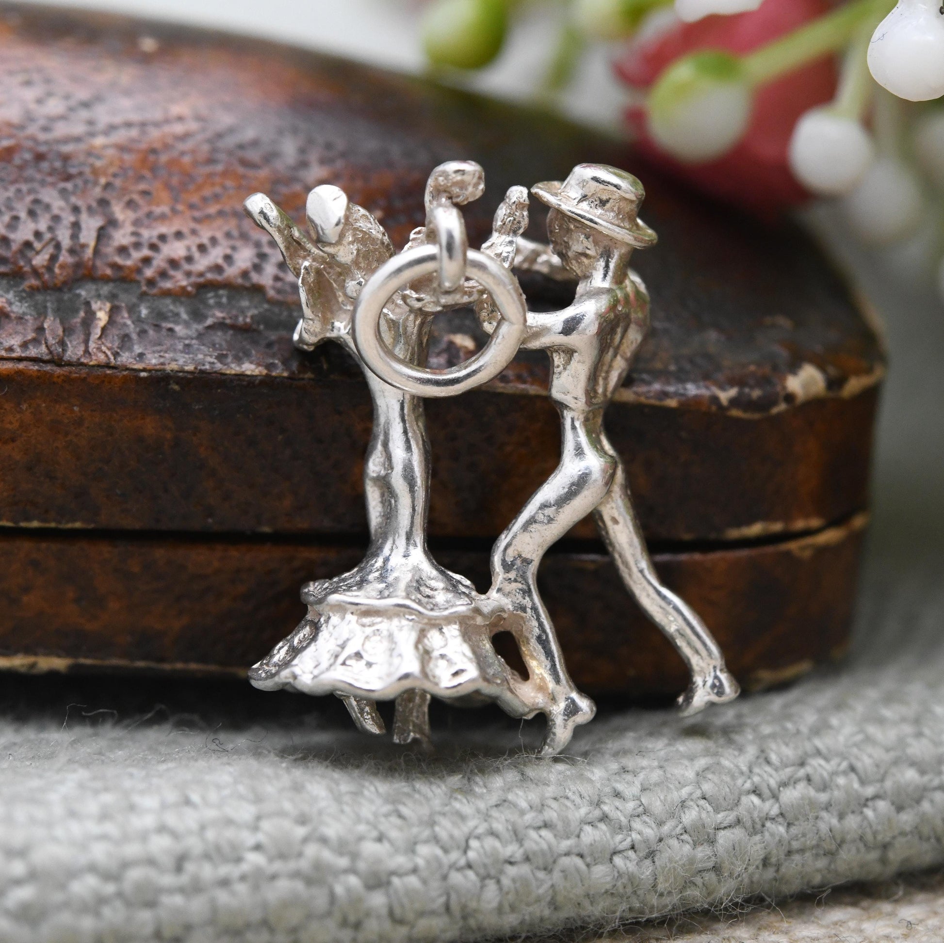 Vintage Sterling Silver Dancers Charm Pendant - Latin Dance | Spanish Dancing Couple | Gift for Charm Bracelet
