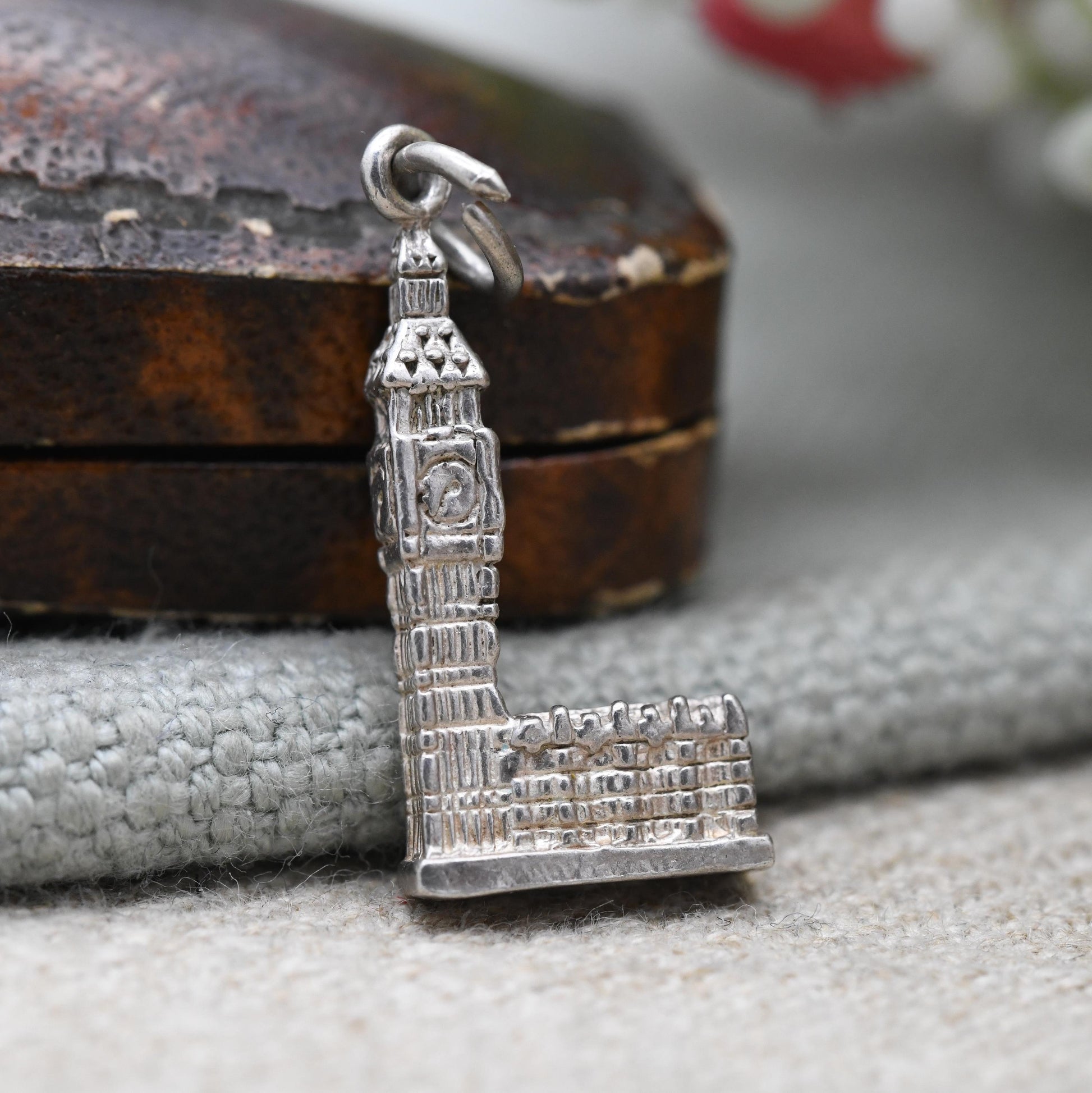 Vintage Sterling Silver Big Ben Pendant Charm - London Landmark | Houses of Parliament | Gift for Souvenir Charm Bracelet