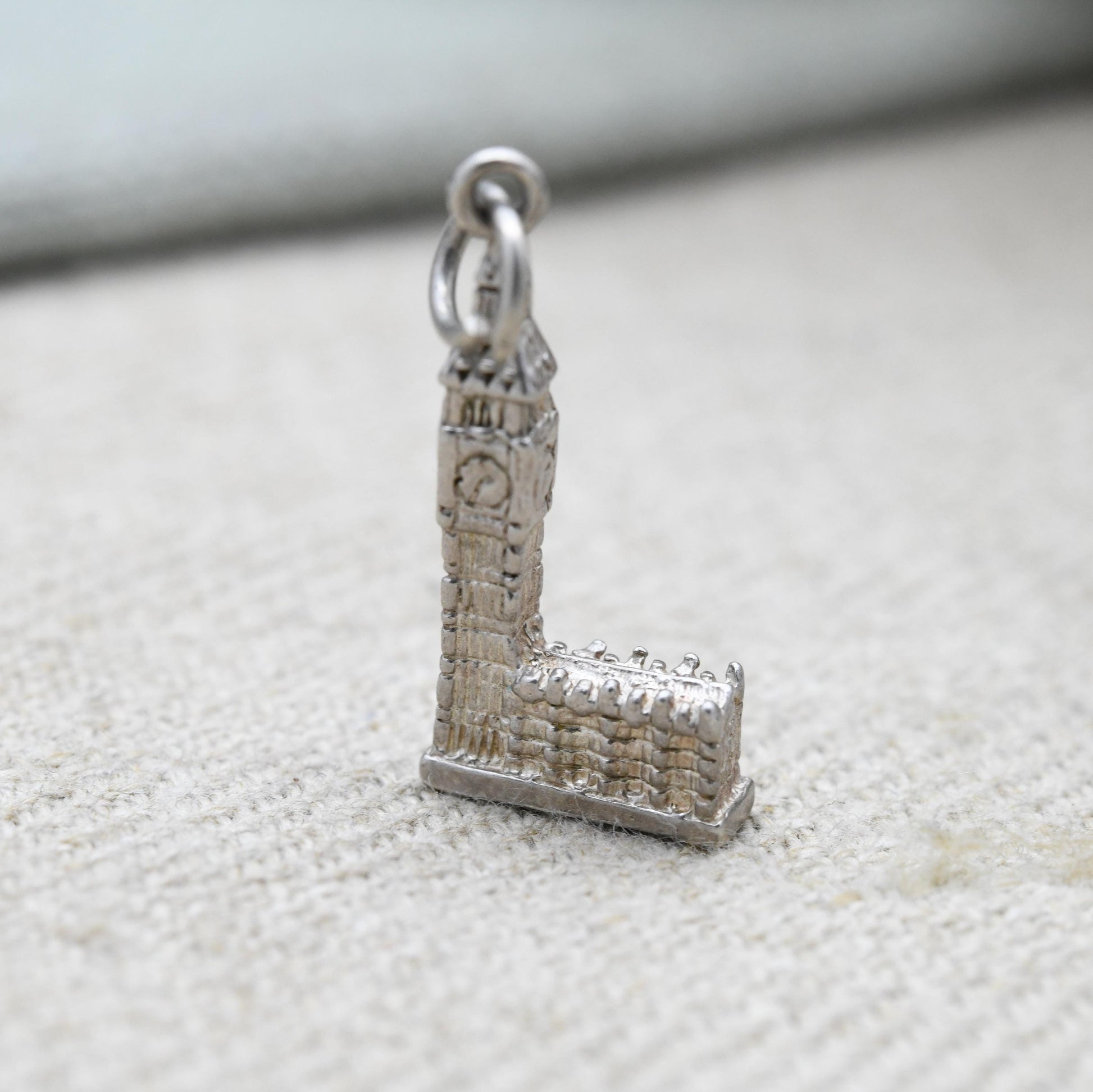 Vintage Sterling Silver Big Ben Pendant Charm - London Landmark | Houses of Parliament | Gift for Souvenir Charm Bracelet