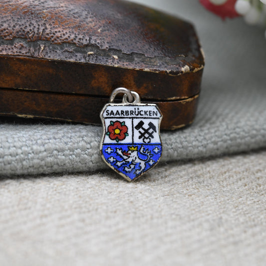 Vintage Silver Saarbrucken Charm Pendant - German Charm | Germany | Souvenir Gift for Charm Bracelet