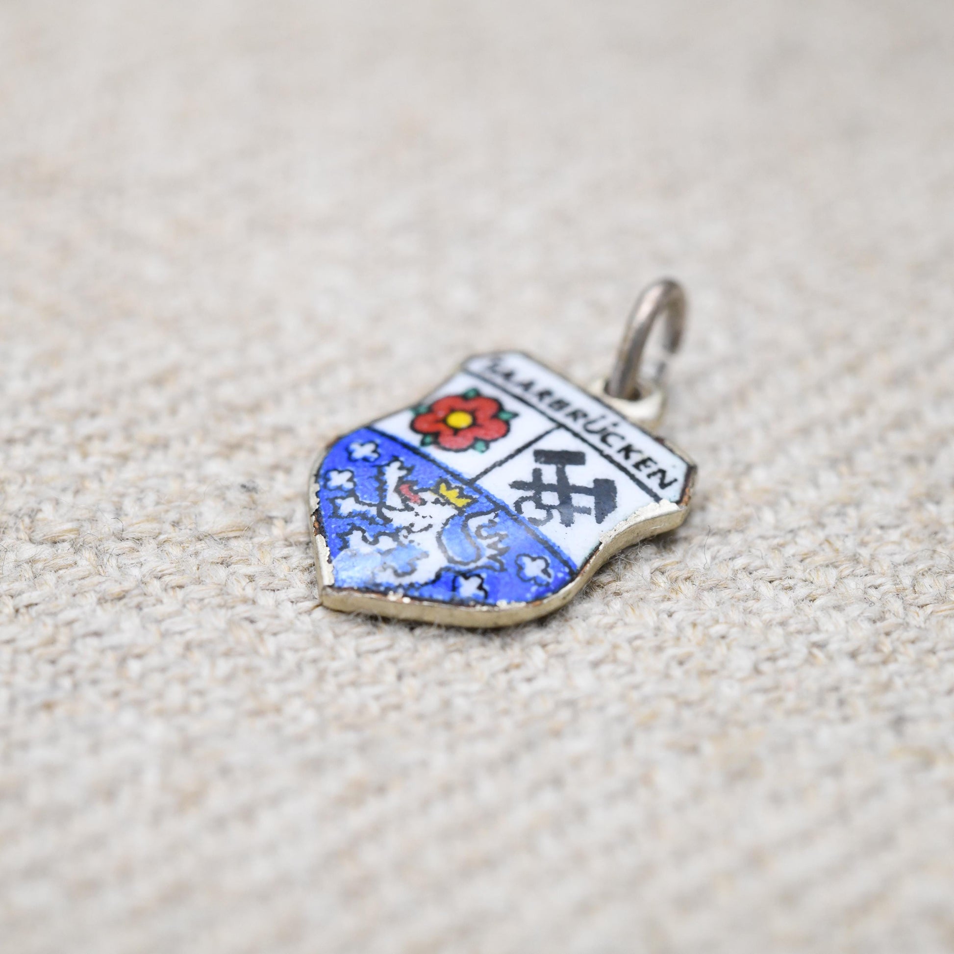 Vintage Silver Saarbrucken Charm Pendant - German Charm | Germany | Souvenir Gift for Charm Bracelet