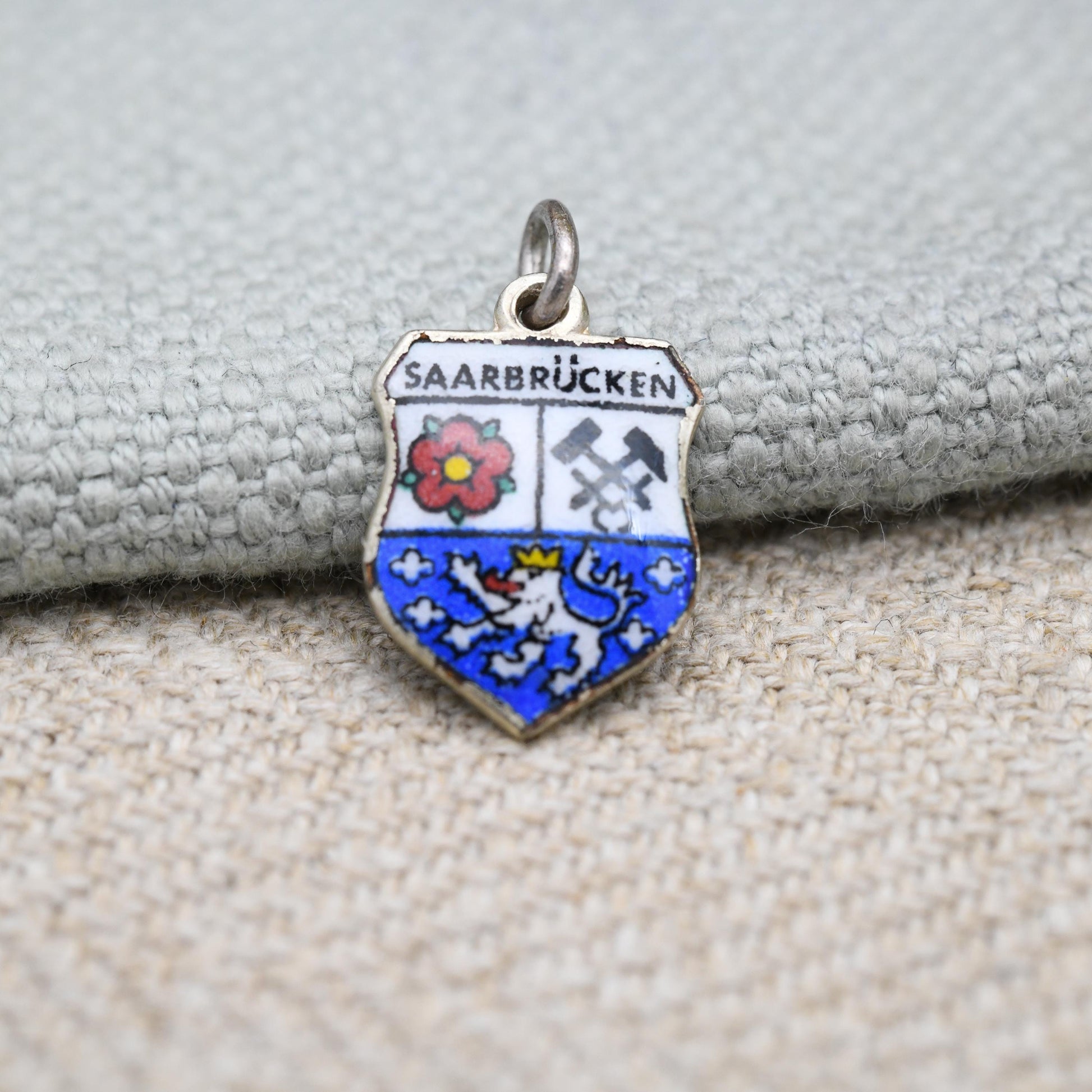 Vintage Silver Saarbrucken Charm Pendant - German Charm | Germany | Souvenir Gift for Charm Bracelet