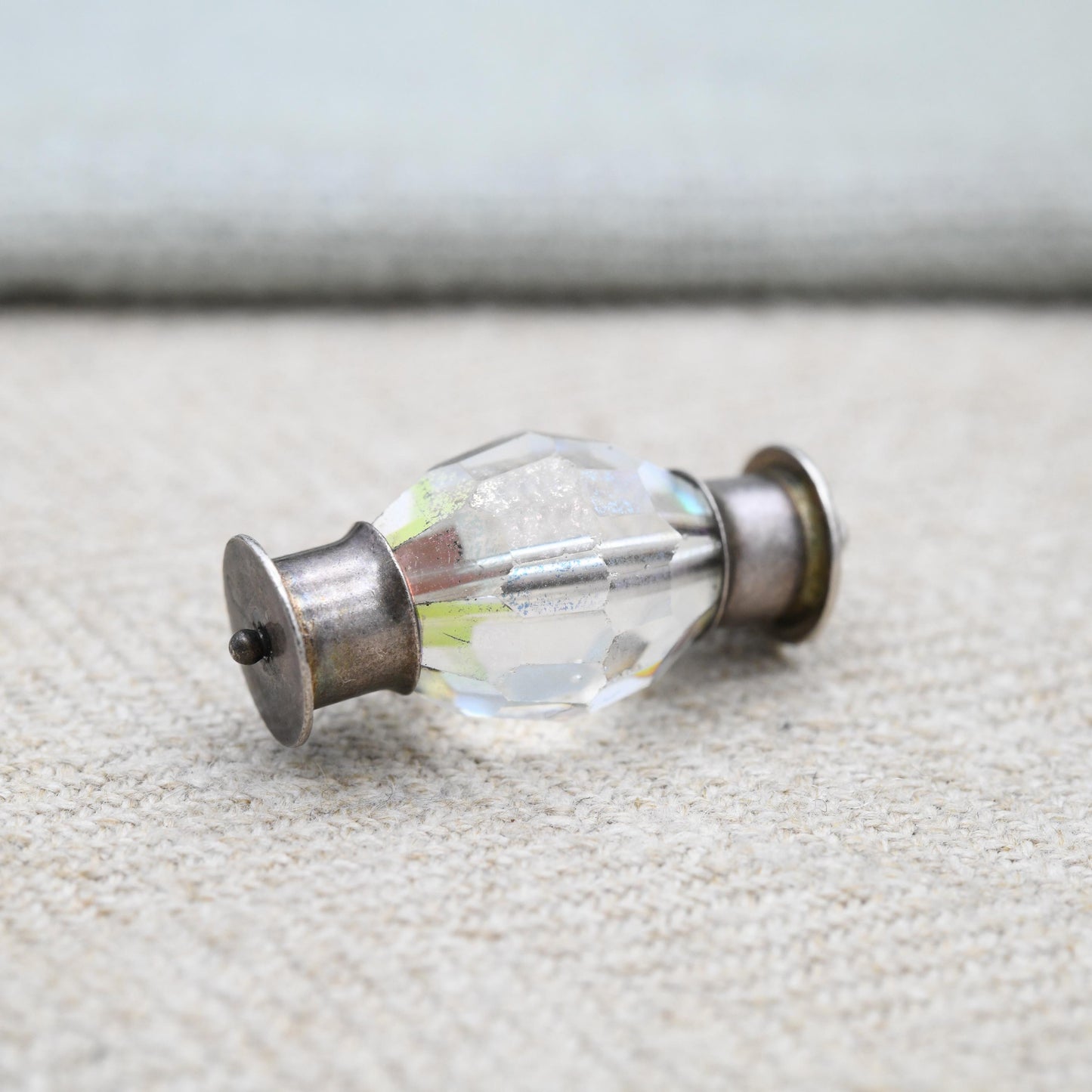 Vintage Sterling Silver Lamp Charm Pendant - Old Fashioned Light | Clear Glass | Gift for Charm Bracelet