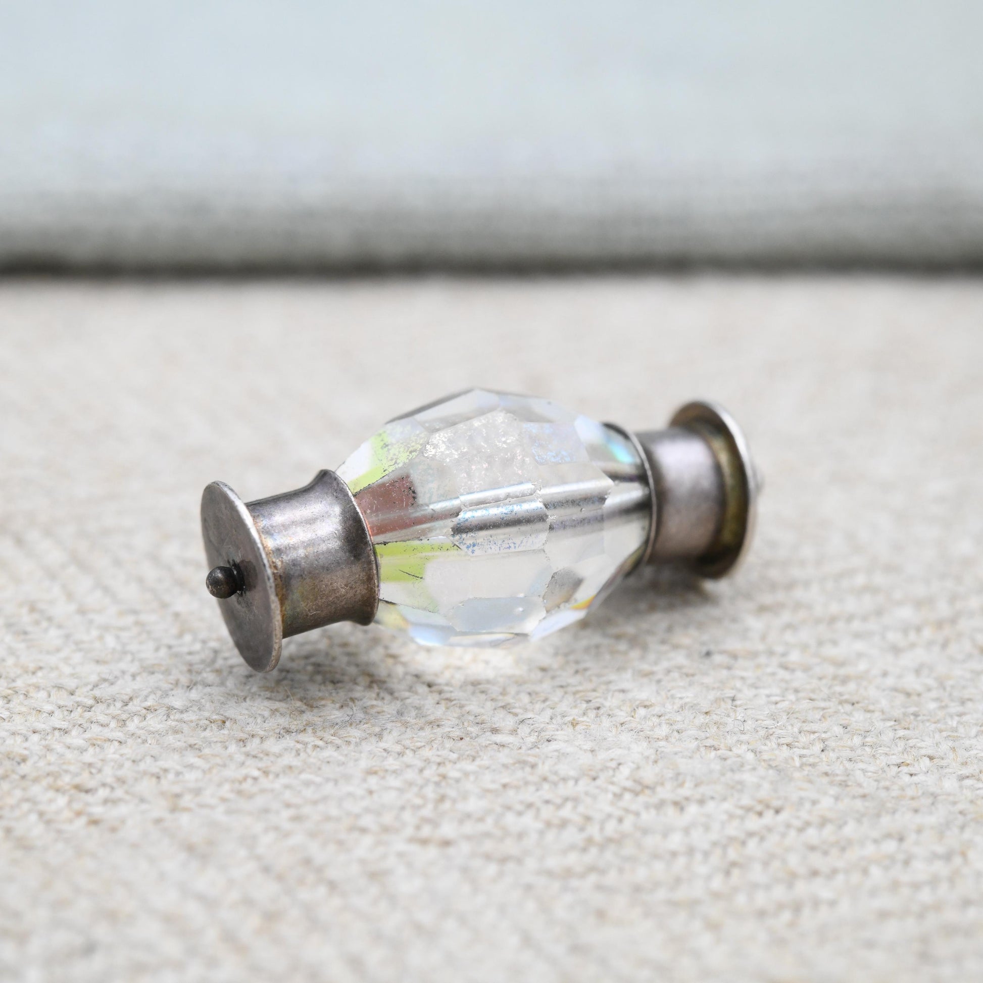 Vintage Sterling Silver Lamp Charm Pendant - Old Fashioned Light | Clear Glass | Gift for Charm Bracelet