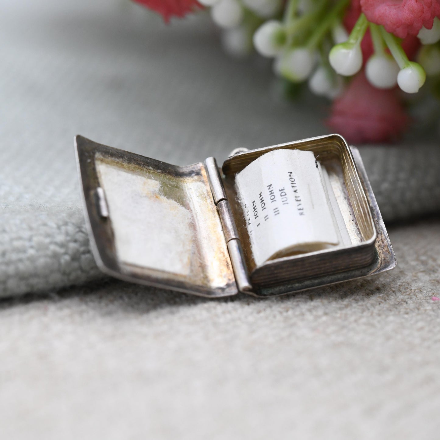 Vintage Sterling Silver Bible Opening Charm Pendant - Religion | Book | Christianity | Gift for Charm Bracelet Necklace Stack