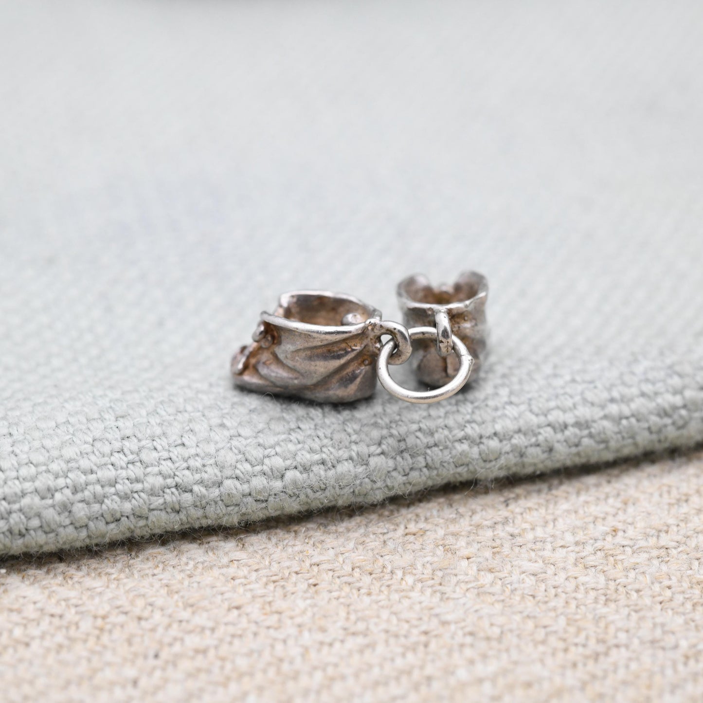 Vintage Sterling Silver Baby Shoes Charm Pendant - Birthday | Newborn | Baby Shower | Gift for Charm Bracelet