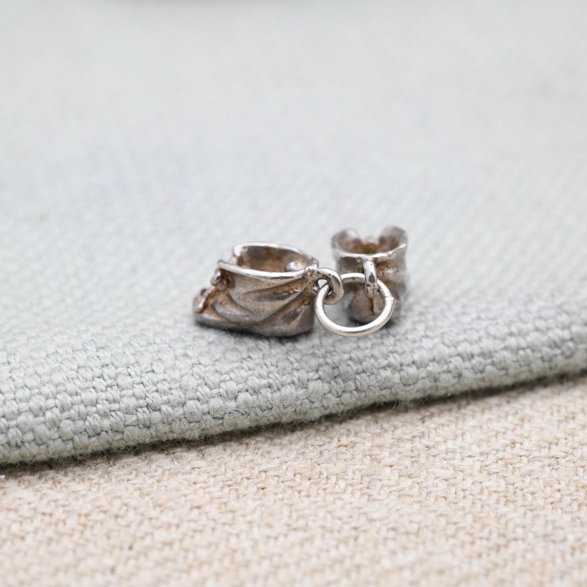 Vintage Sterling Silver Baby Shoes Charm Pendant - Birthday | Newborn | Baby Shower | Gift for Charm Bracelet