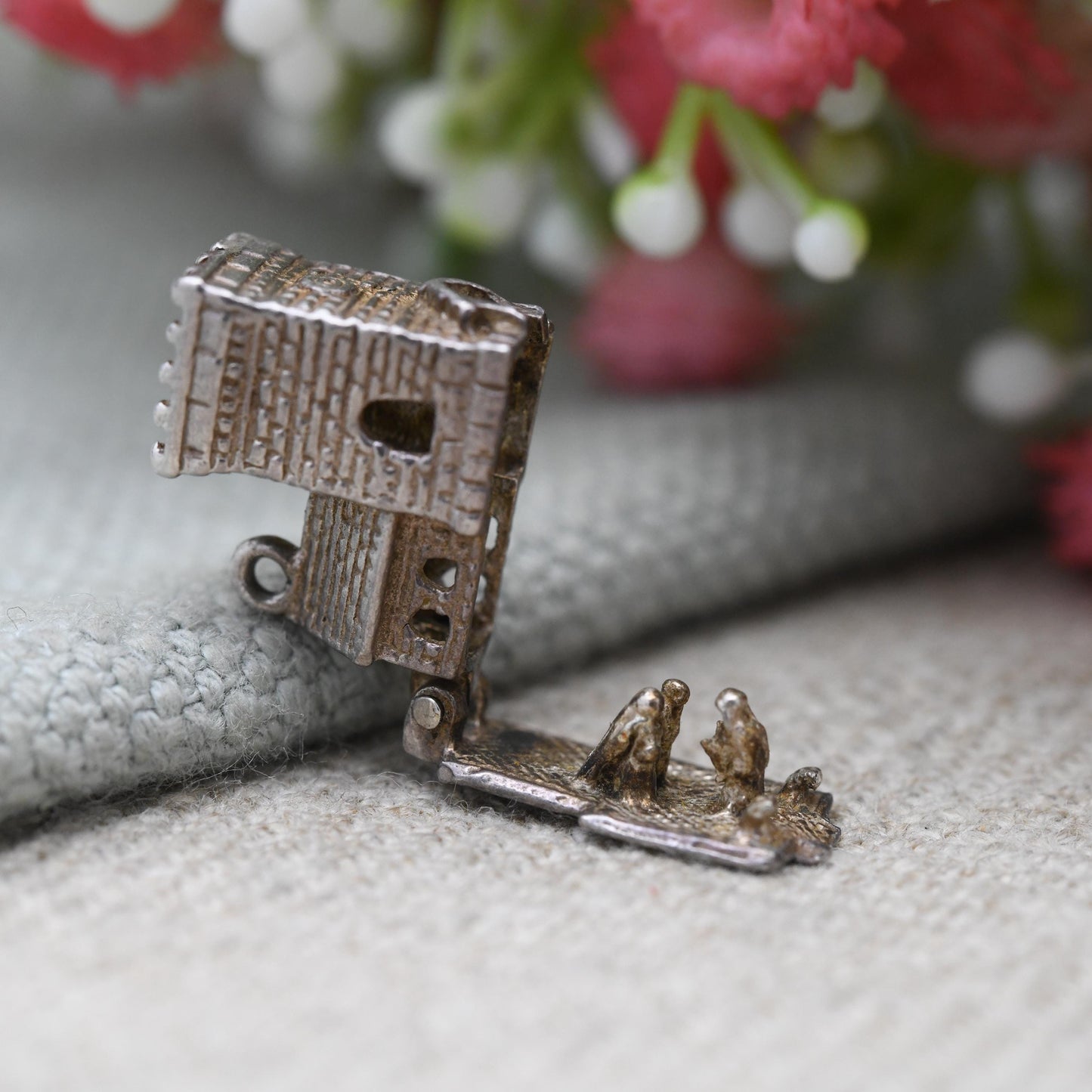 Vintage Sterling Silver Opening Church Wedding Charm Pendant - Wedding Day | Bride and Groom | Alter | Gift for Charm Bracelet