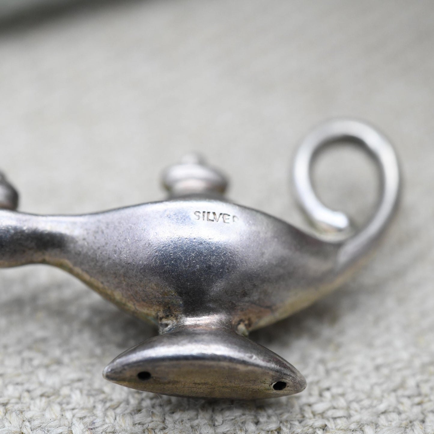 Vintage CHIM Sterling Silver Genies Lamp Charm Pendant - Oil Lamp | Magic Lamp | Three Wishes | Gift for Charm Bracelet