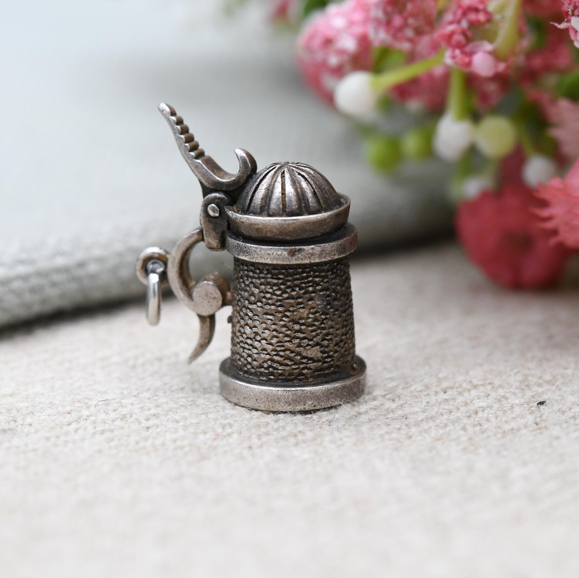 Vintage George Jensen Sterling Silver Opening Beer Tankard Charm Pendant - Alcohol | Beer Glass | Gift for Charm Bracelet