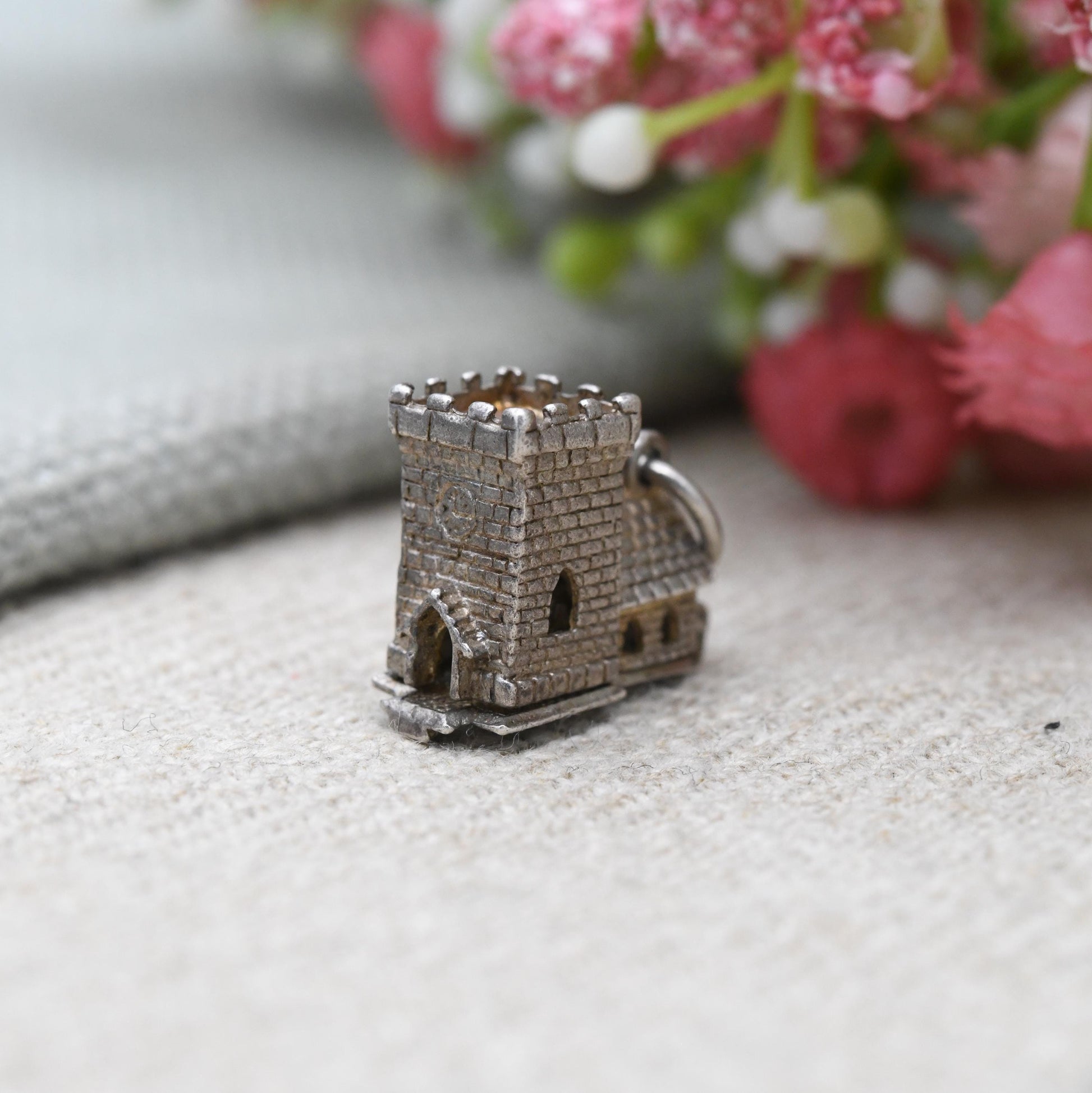 Vintage Sterling Silver Opening Church Wedding Charm Pendant - Wedding Day | Bride and Groom | Alter | Celebration | Gift for Charm Bracelet