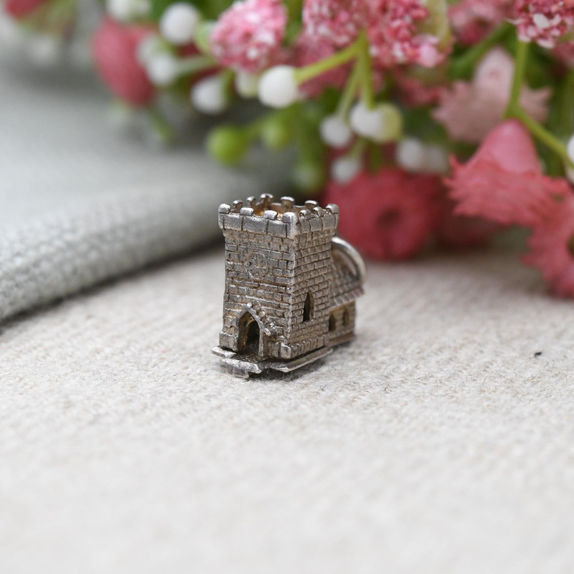 Vintage Sterling Silver Opening Church Wedding Charm Pendant - Wedding Day | Bride and Groom | Alter | Celebration | Gift for Charm Bracelet