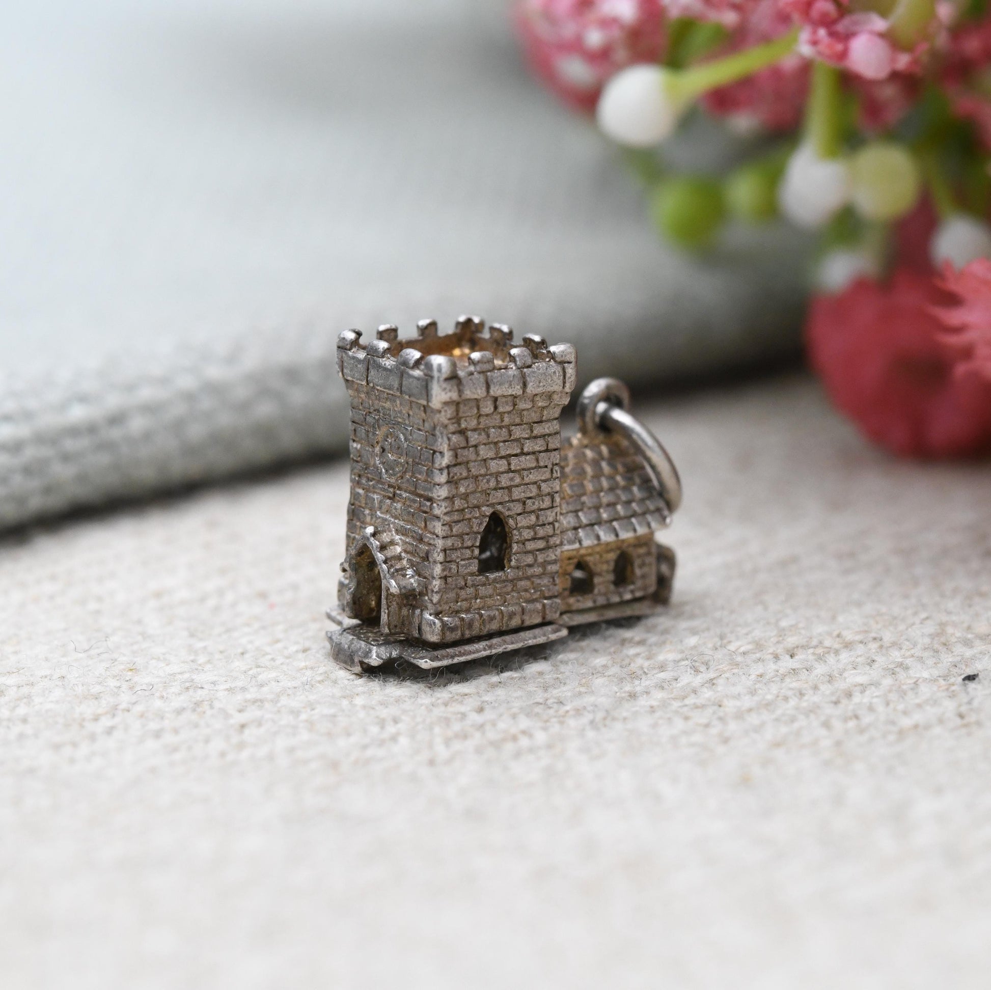 Vintage Sterling Silver Opening Church Wedding Charm Pendant - Wedding Day | Bride and Groom | Alter | Celebration | Gift for Charm Bracelet