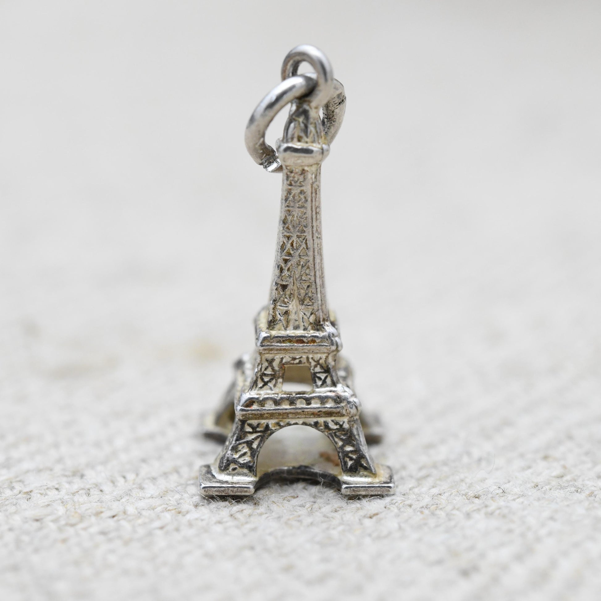 Vintage Sterling Silver Eiffel Tower Charm Pendant - Paris | France | Travel Souvenir Gift for Charm Bracelet
