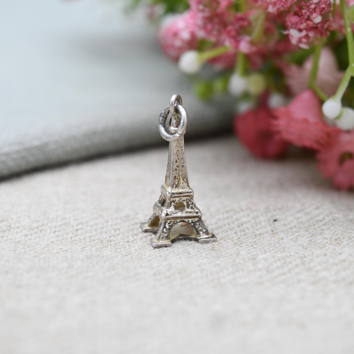 Vintage Sterling Silver Eiffel Tower Charm Pendant - Paris | France | Travel Souvenir Gift for Charm Bracelet