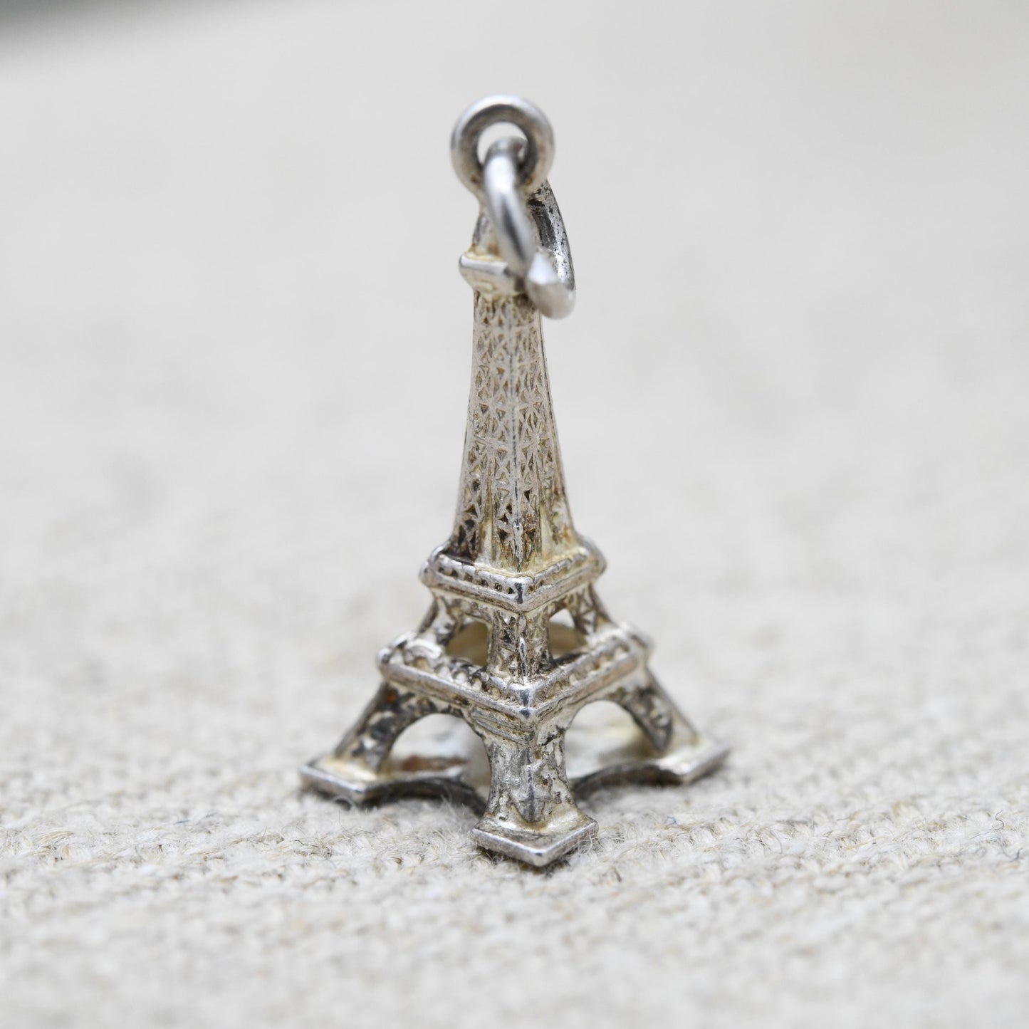 Vintage Sterling Silver Eiffel Tower Charm Pendant - Paris | France | Travel Souvenir Gift for Charm Bracelet