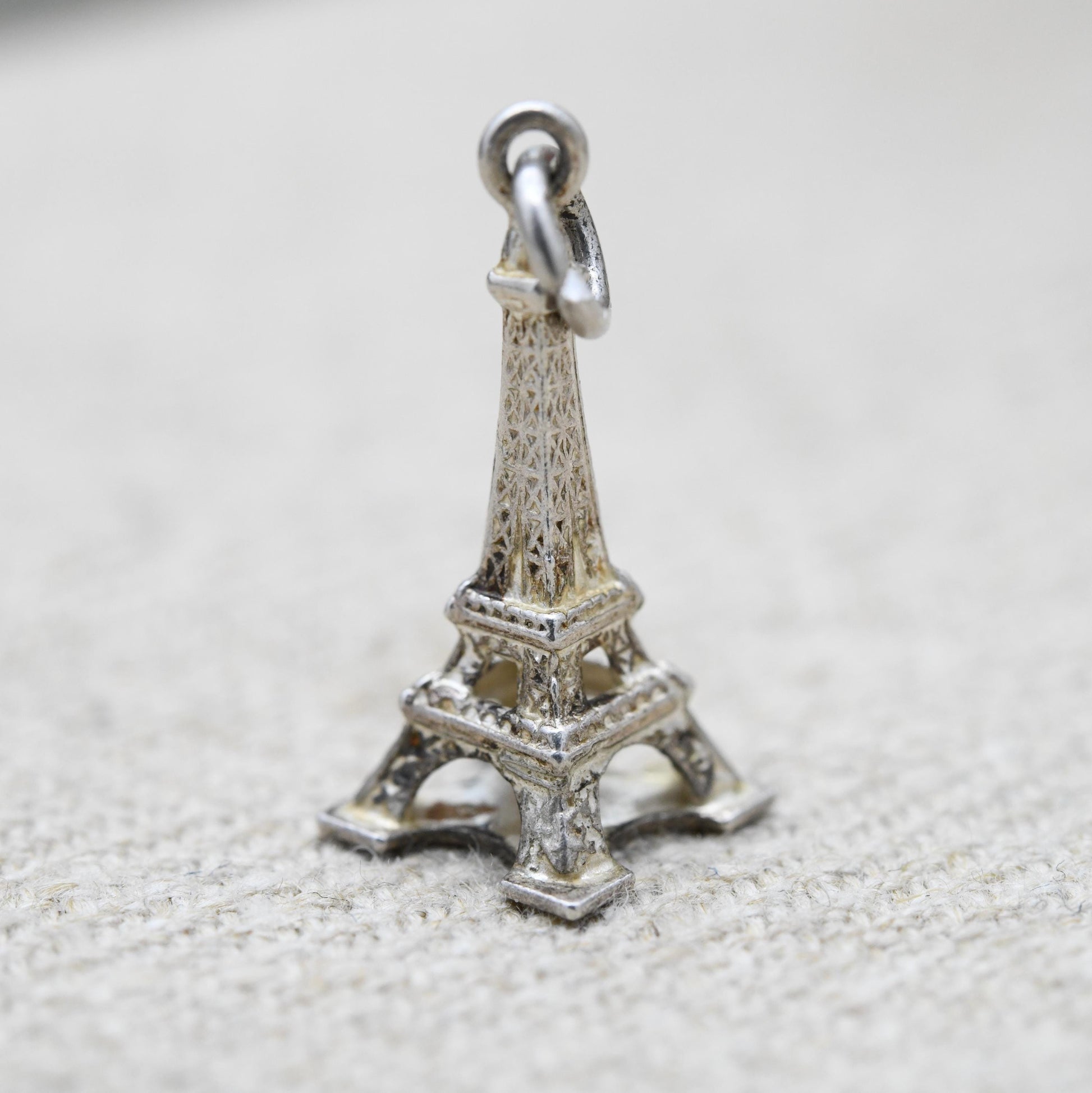 Vintage Sterling Silver Eiffel Tower Charm Pendant - Paris | France | Travel Souvenir Gift for Charm Bracelet