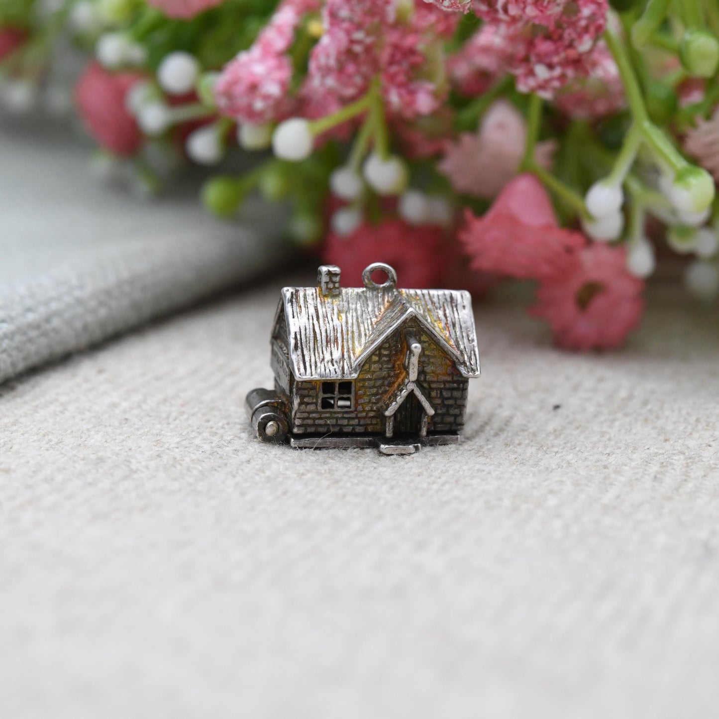 Vintage Sterling Silver Opening Pub Charm Pendant - Public House | Beer | Bar | Drinking | Gift for Charm Bracelet