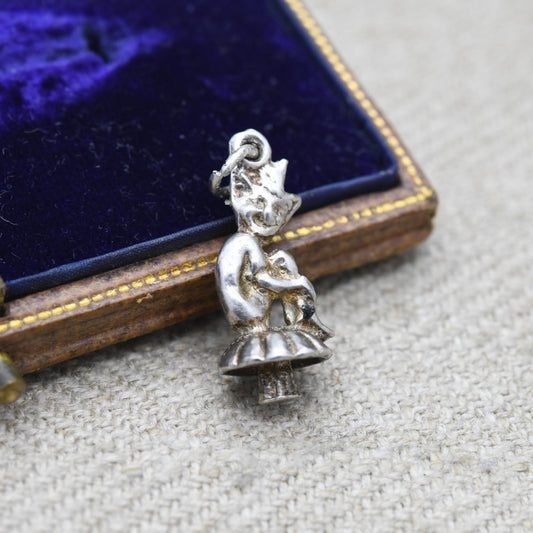 Vintage Sterling Silver Cornish Pixie Charm Pendant - Miniature Fairy | Cornwall Folklore | Jewellery for Charm Necklace or Bracelet