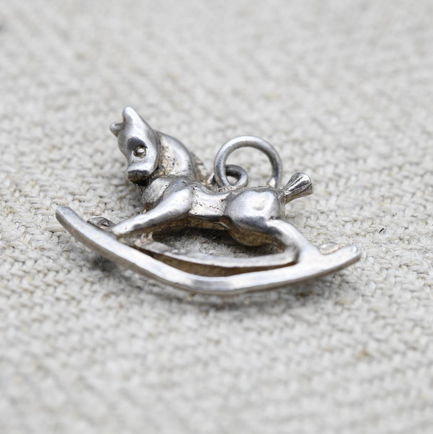 Vintage Sterling Silver Rocking Horse Charm Pendant - Detailed Animal Children's Toy | Horse Girl | Gift for Charm Bracelet