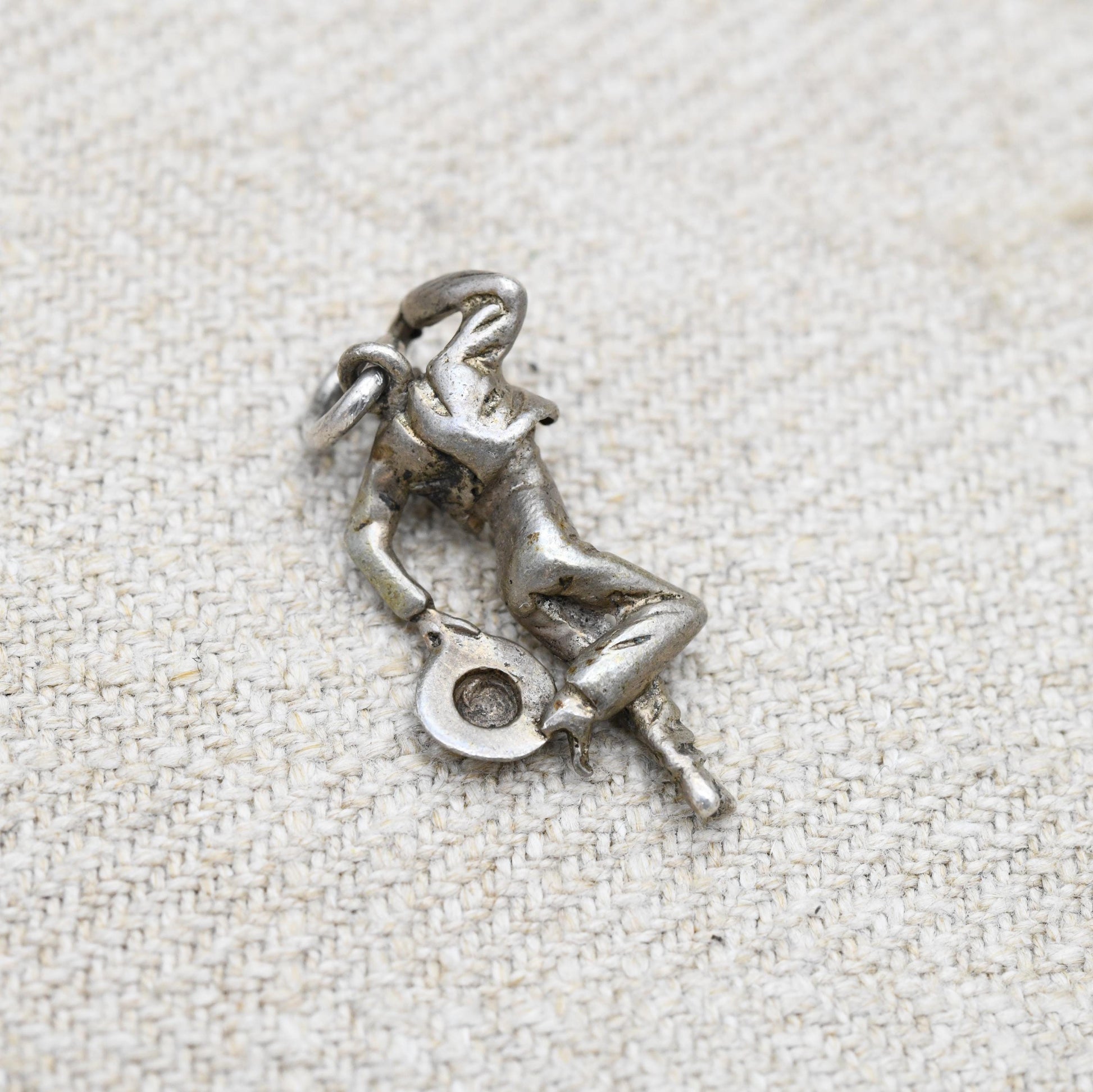 Vintage Sterling Silver Dancing Man Carrying Hat Charm Pendant - Pasodoble Dancer | Matador | Spanish Latin Dance | Gift for Charm Bracelet