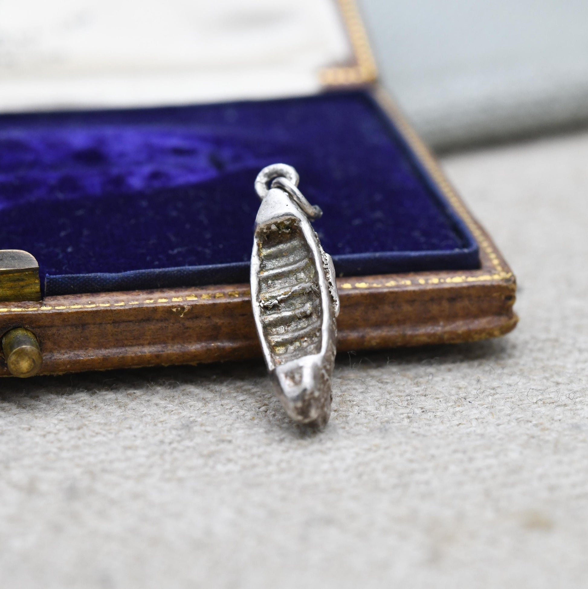 Vintage Silver Row Boat Charm Pendant - Cute Collectable Life Boat | Gift for Charm Bracelet