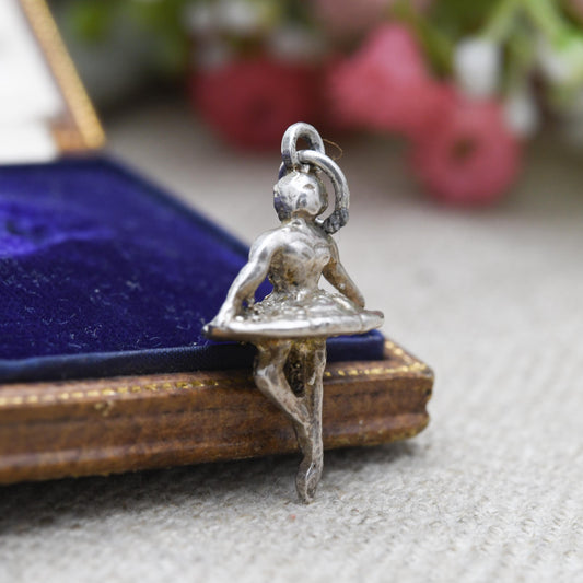 Vintage Sterling Silver Ballet Dancer Pendant - Dancing Girl | Ballerina | Gift for Charm Bracelet