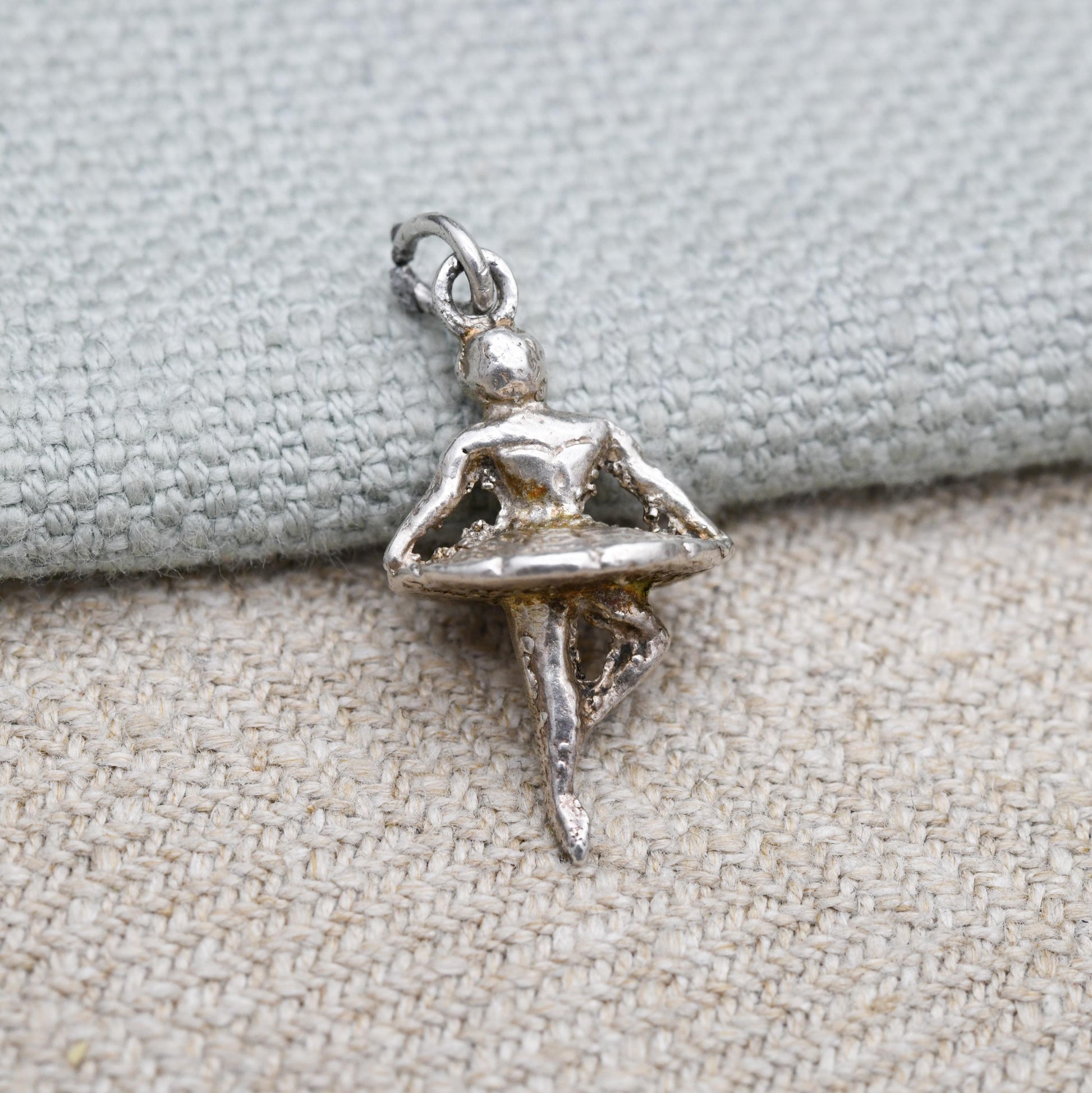 Vintage Sterling Silver Ballet Dancer Pendant - Dancing Girl | Ballerina | Gift for Charm Bracelet
