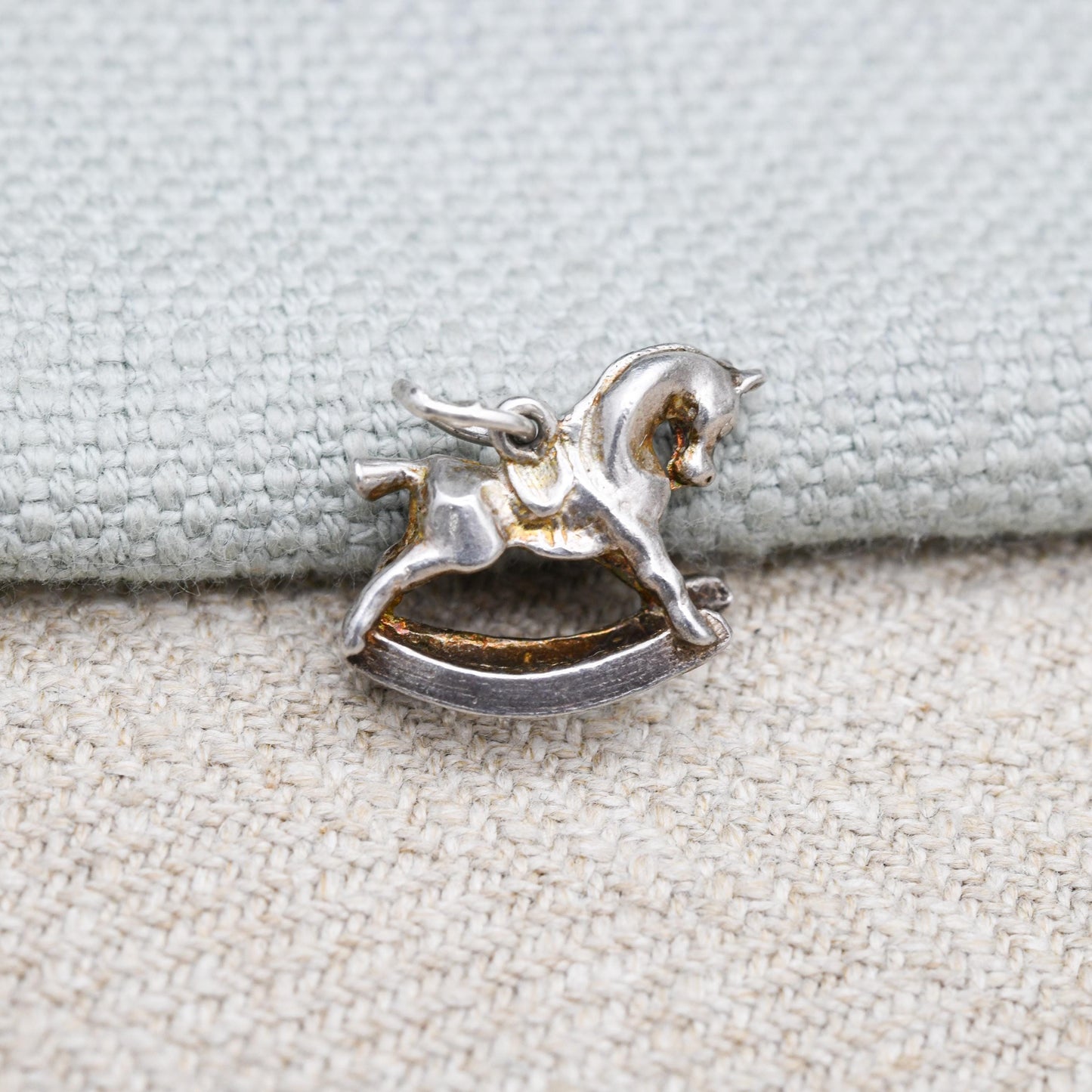 Vintage Sterling Silver Small Rocking Horse Charm Pendant - Detailed Animal Children's Toy | Horse Girl | Gift for Charm Bracelet